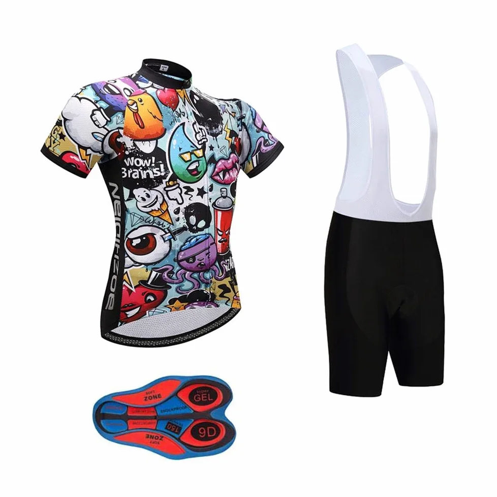 Maillot de ciclismo para hombre transpirable de manga corta con pantalones cortos de gel 20D
