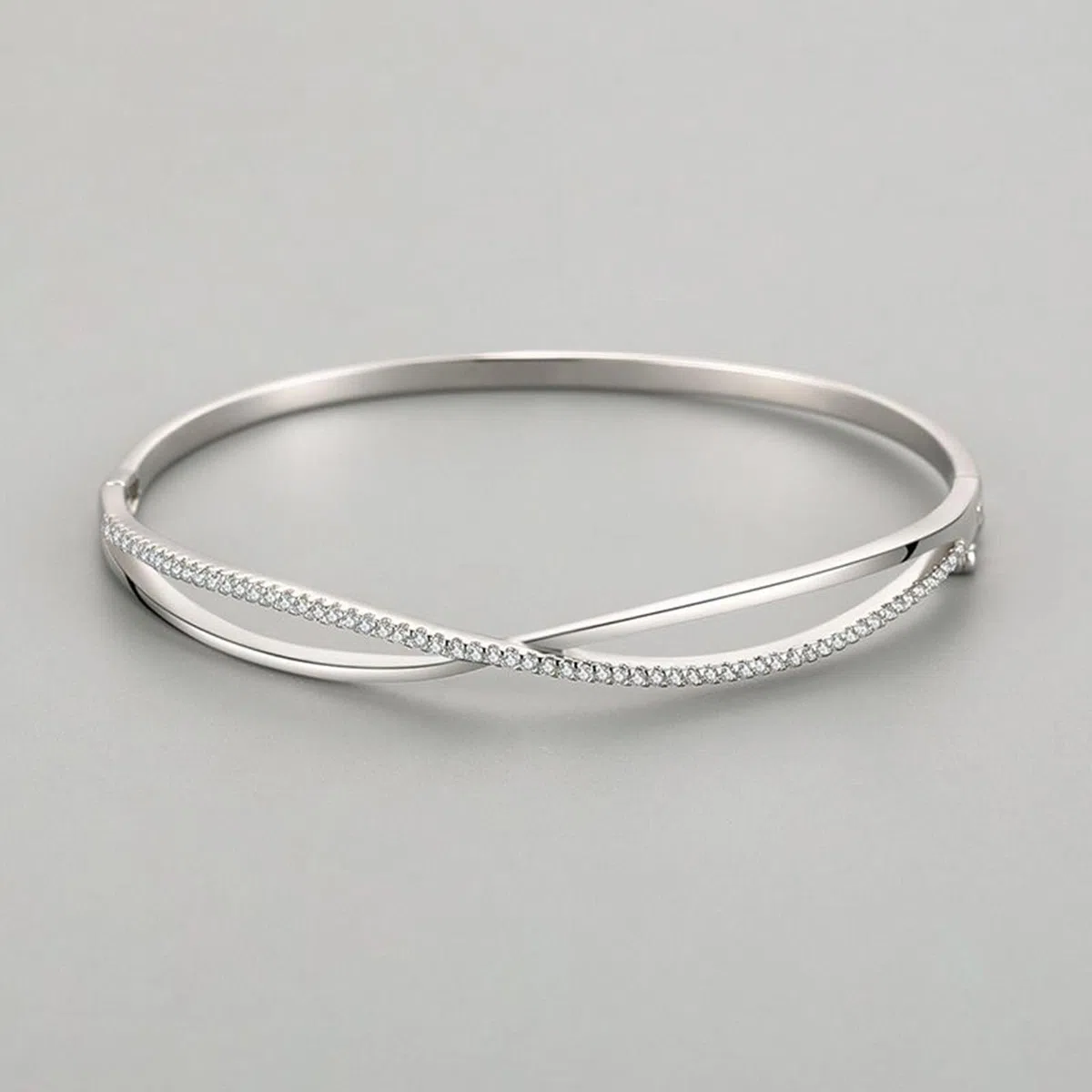 Brazaletes de Mujer Oro Blanco 9 Kilates / 14 Kilates / 18 Kilates, Infinito Hueco con Moissanita, Cadena 16 CM, Pulsera Plata Mujer de
