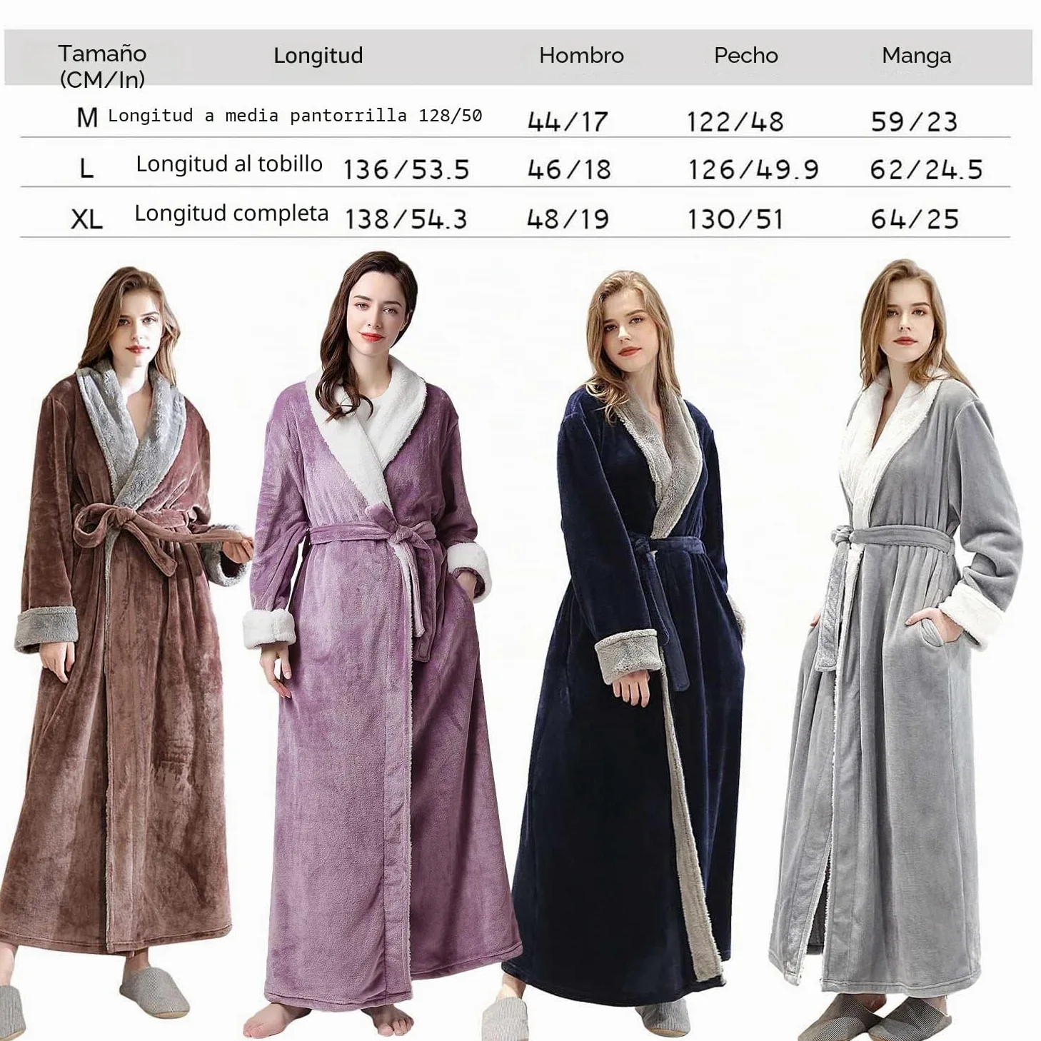 CaiDieNu Albornoz para Mujer Microfibra Bata de Baño de Senora, Disponen, Talla M L XL