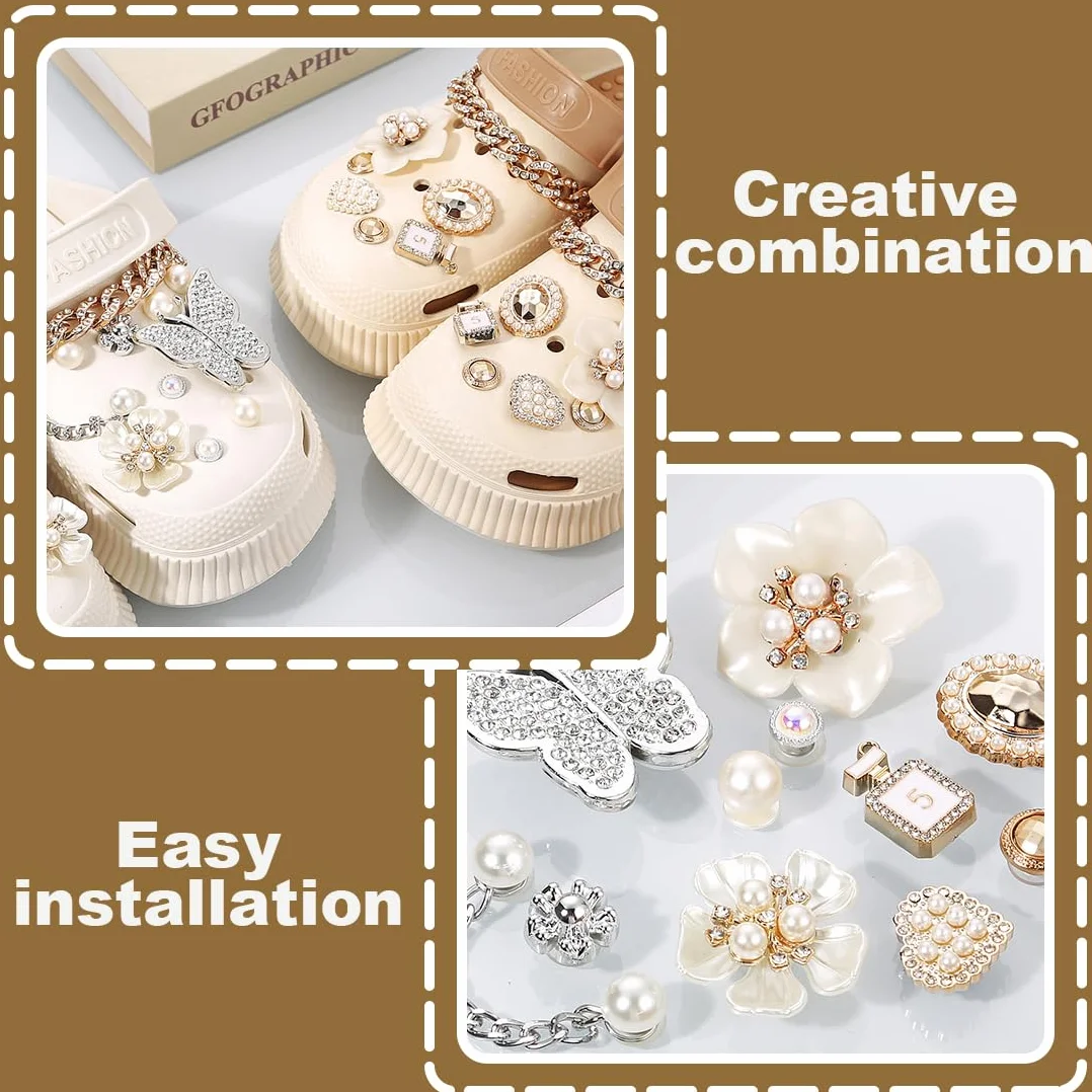 32 adornos para zapatos con diamantes de cristal, accesorios para zapatos DIY, diseño de flores, accesorios brillantes con diamantes de cristal, para cumpleaños de mujeres y niñas.