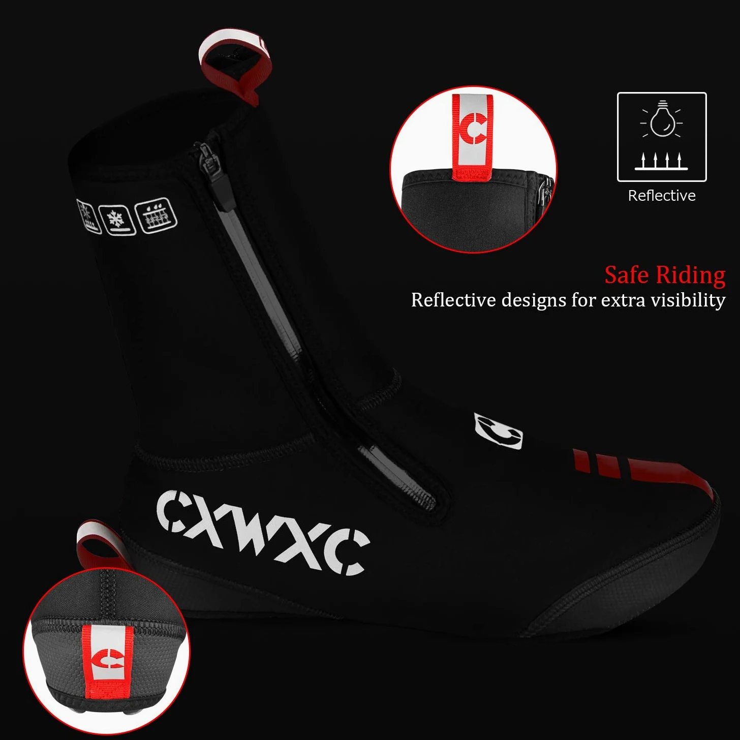 CXWXC Cubiertas para Zapatos de Ciclismo de Neopreno, Impermeables, térmicas de Invierno, térmicas y cálidas, para Hombres y Mujeres, Botas de Bicicleta de montaña