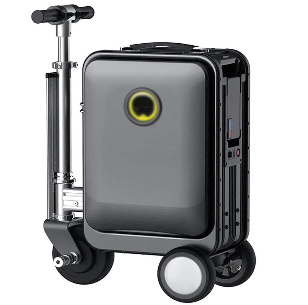 Equipaje eléctrico para montar, maleta de 20 litros con mango telescópico, ajuste de 3 velocidades, batería extraíble, puerto de carga externo, capacidad de carga de 110 kg, apto para viajes, Black, B