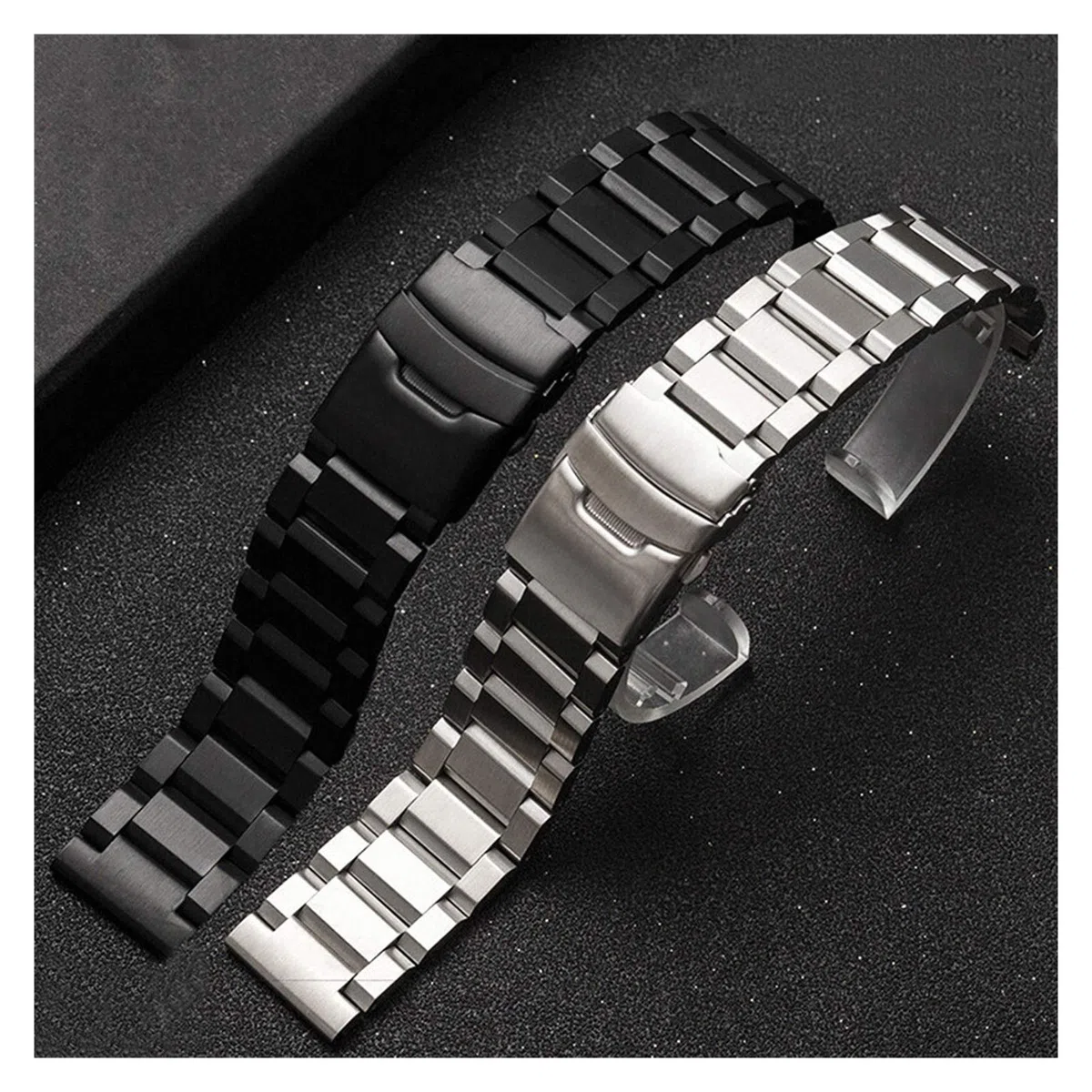 Correa de Reloj, 18 19 20 21 22 mm 23 mm 24 mm 25 mm Correa de Acero Inoxidable sólido Correa de Repuesto con Cierre Plegable de Metal