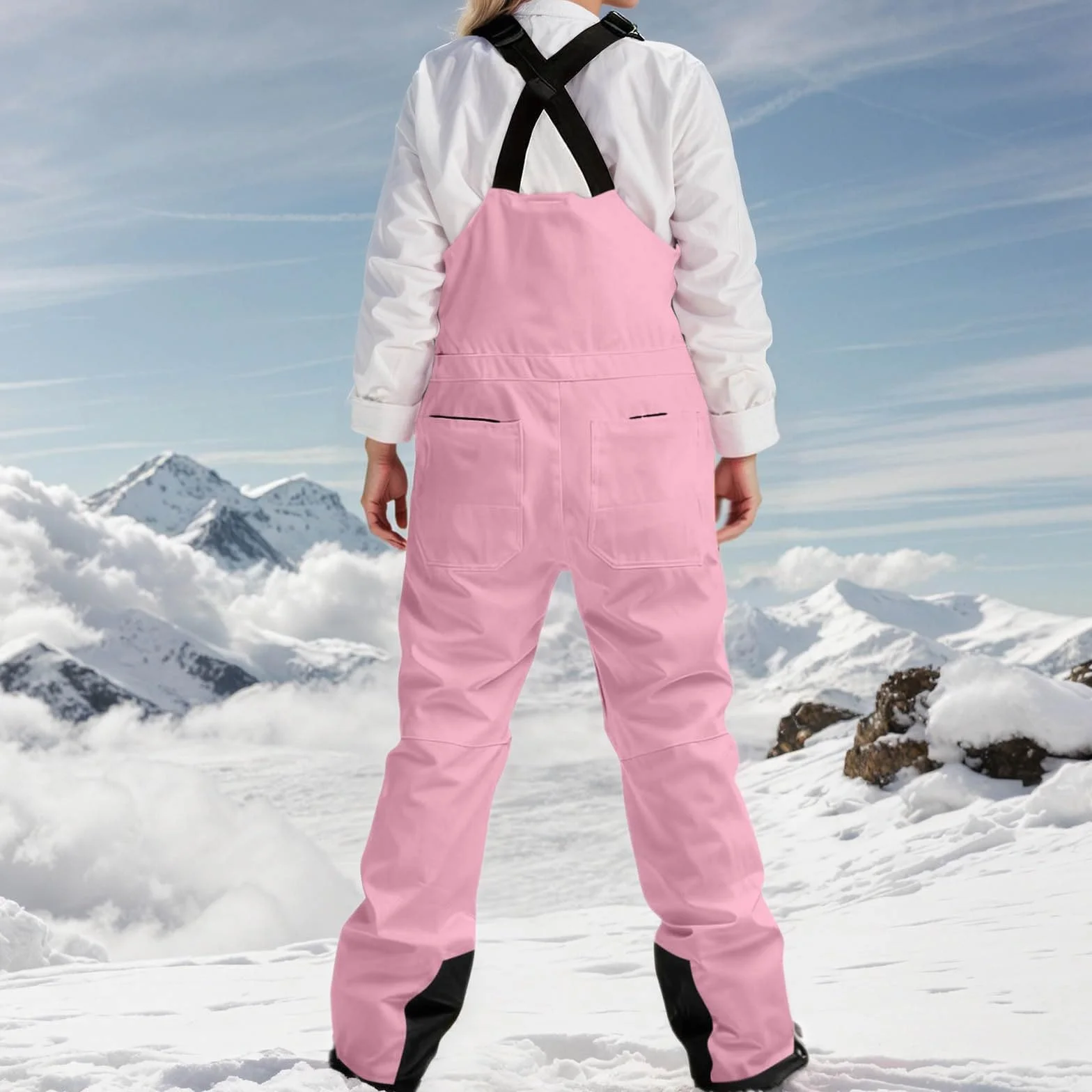 Genérico Pantalones De Esquí para Mujer, Pantalones TéRmicos De Snowboard, Pantalon De Exterior para Mujer, Cintura Ajustable Ropa De Esquí Deporte Leggins Termicos