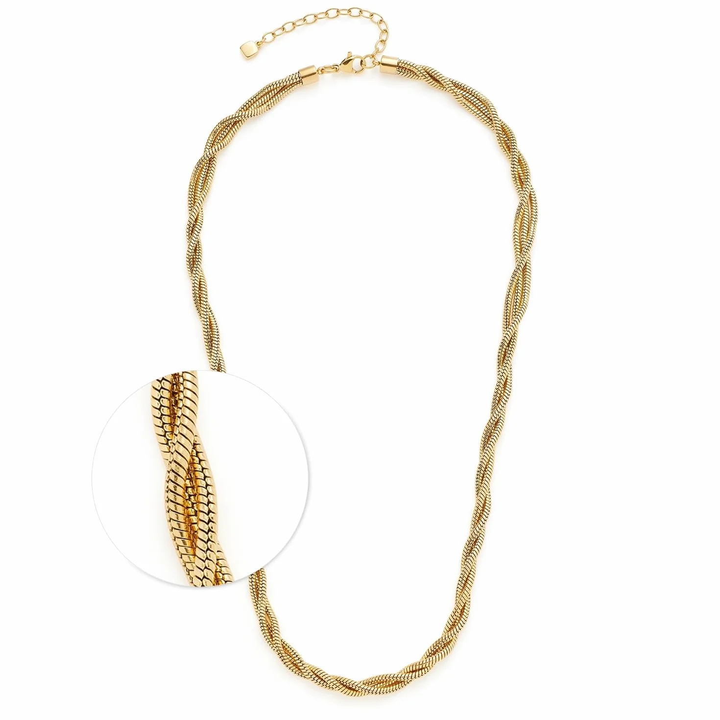 JEWELS BY LEONARDO Collar Sue • Cadena corta de serpiente de acero inoxidable dorado • Aspecto de cordón refinado • 45-50 cm de longitud • Joyas regalo para mujeres • 024835, 45 cm, Acero inoxidable,