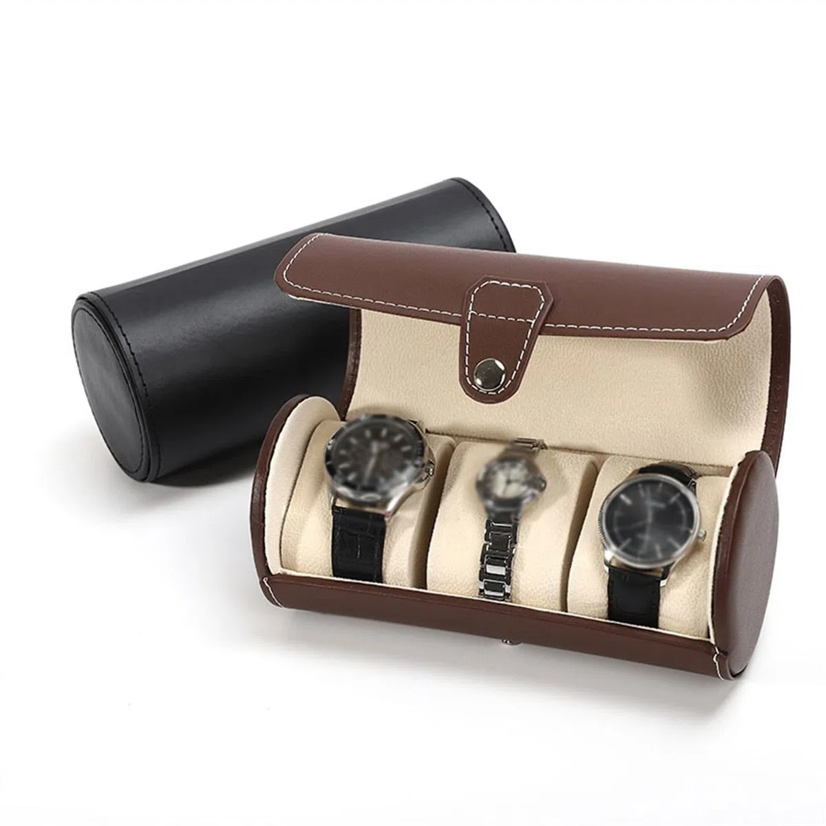 XBTGS Caja expositora para relojes, caja de almacenamiento de relojes, caja de almacenamiento de relojes simple de cuero, caja de exhibición de relojes con soporte para relojes para hombres,
