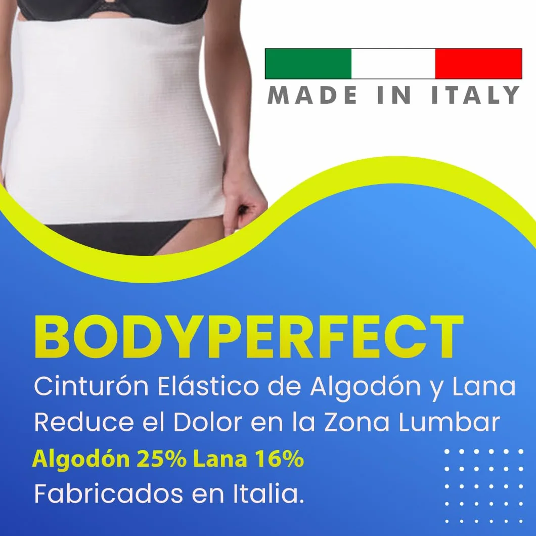 BODYPERFECT Faja Lana Lumbar Algodón y Lana ortopedica Trabajo Lumbar Cinturón térmico (XX-Large)