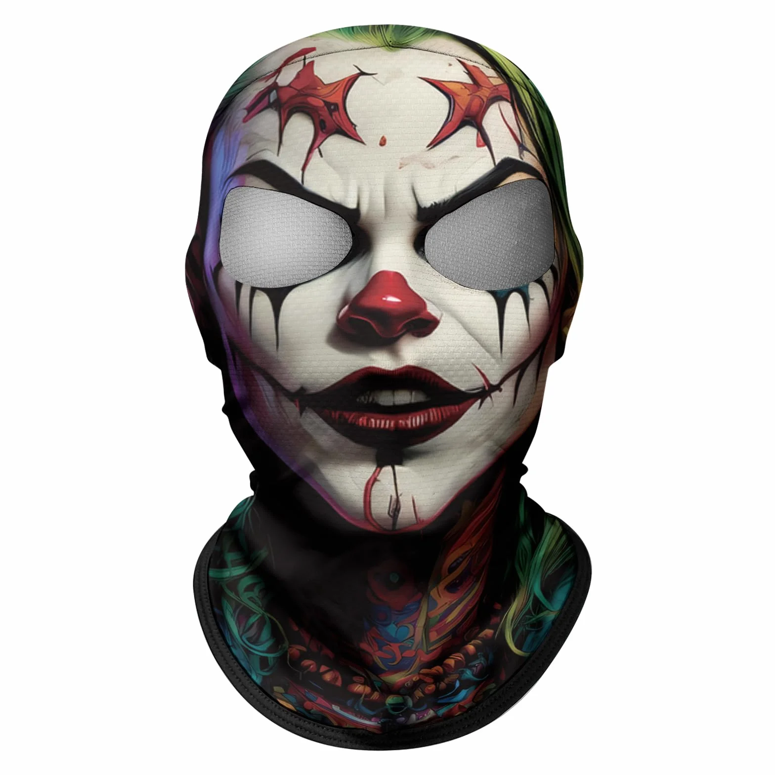 ShopINess Pasamontañas Dos Ojos 3D Calavera Mujer para Moto Deporte Fiestas Halloween y Carnaval con Dos Agujeros para los Ojos Calavera