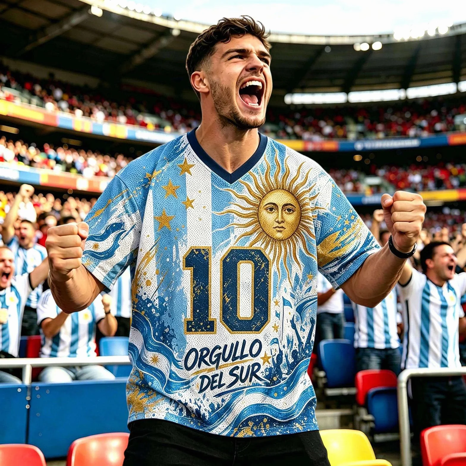 Camisetas Futbol Hombre,Camiseta Deportiva De Manga Corta De Argentina para Aficionados