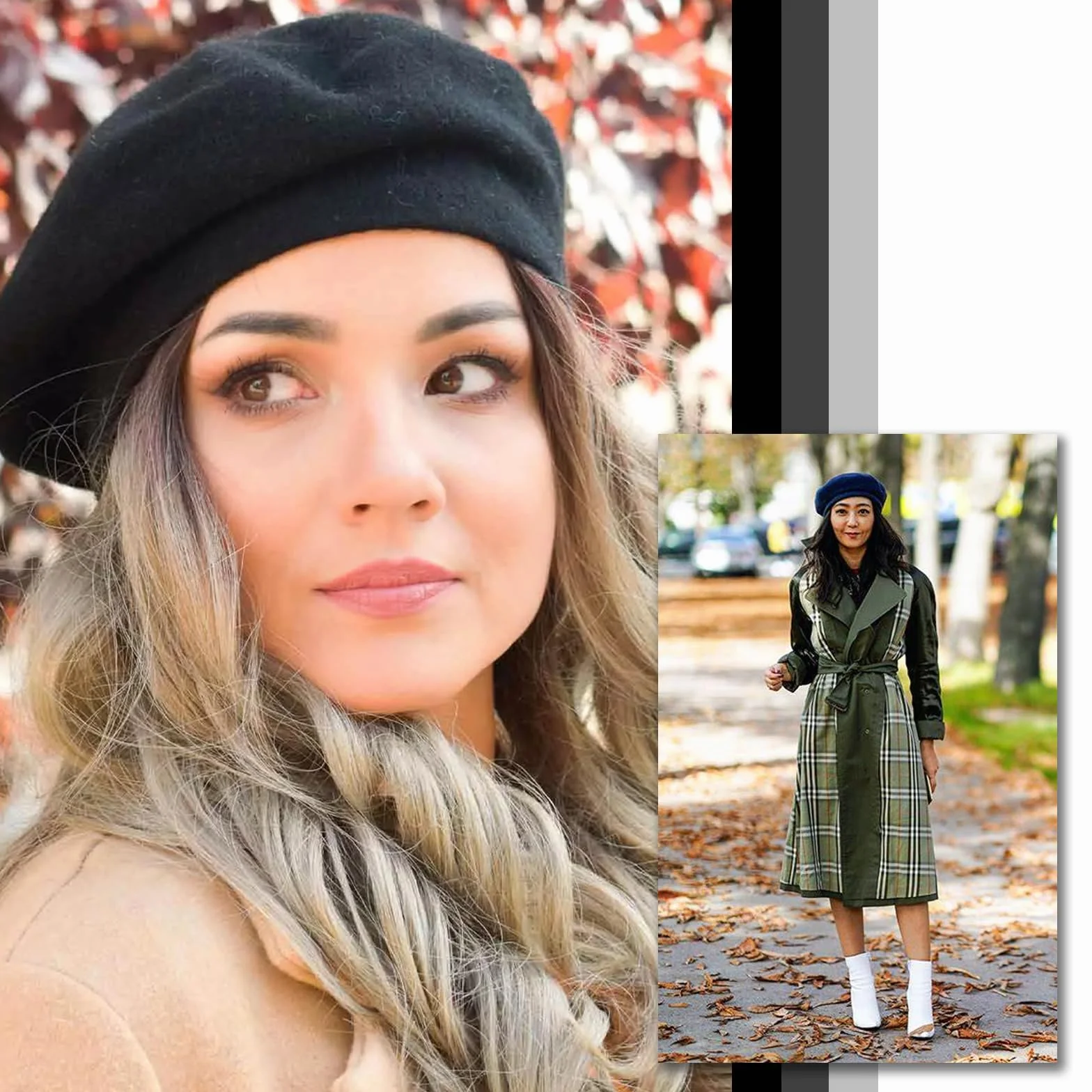 JSTHHTT 3 Piezas Boina Clásica Francesa, Beret de Lana para Mujer y Niña, Sombrero de Pintor Elegante y Vintage para Invierno