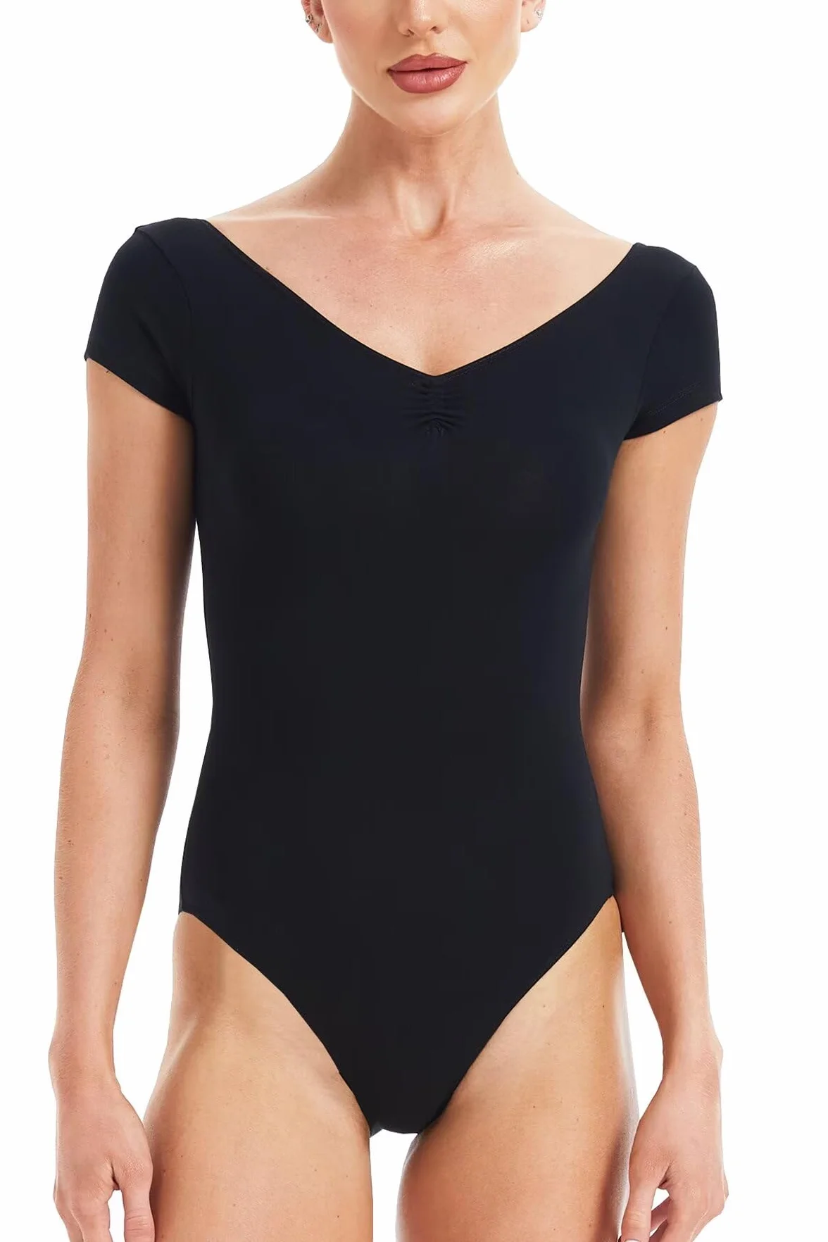 Maillot Baile, Cuello en V Manga Corta Maillot Ballet Mujer