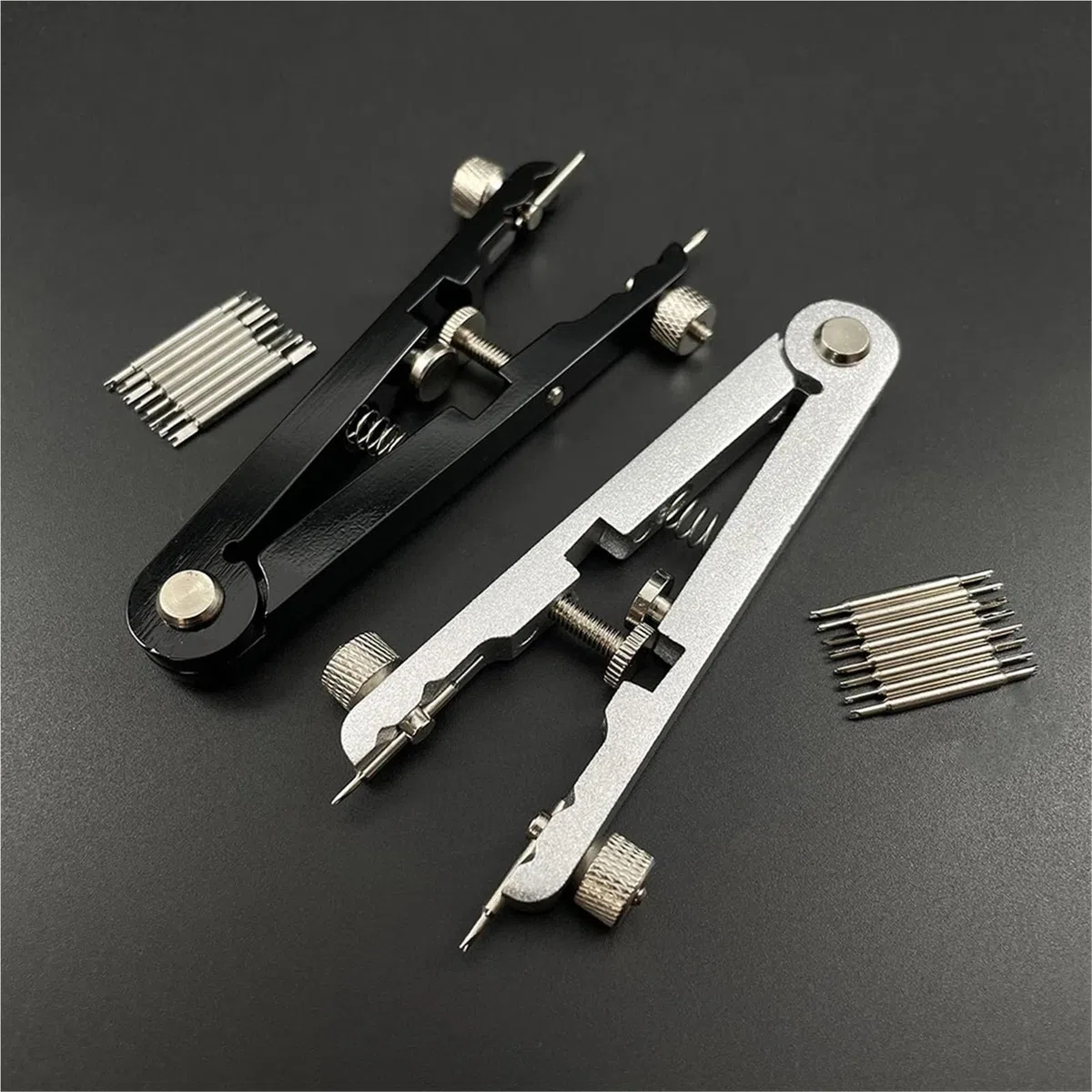 Kit de reparación de reloj, 6 piezas, herramienta de extracción de reparación de aleación de aluminio, 10 pines, barra de resorte, alicates, removedor de pulsera, correa de reloj, ajustador en