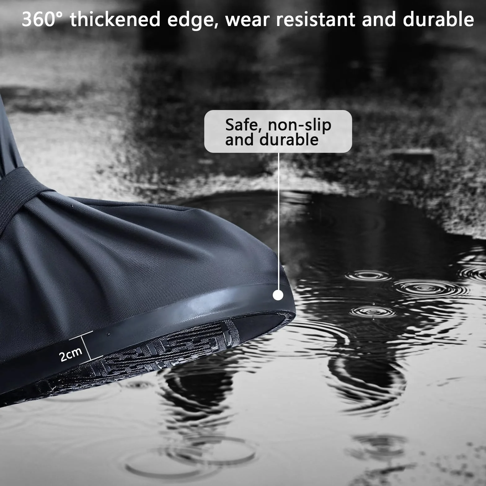 Amexo Cubrezapatos Impermeable, Cubre Zapatos Impermeable Lluvia Reutilizable Cubrecalzado Fundas de Lluvia para Zapatos con bandas reflectantes para Hombres Mujeres