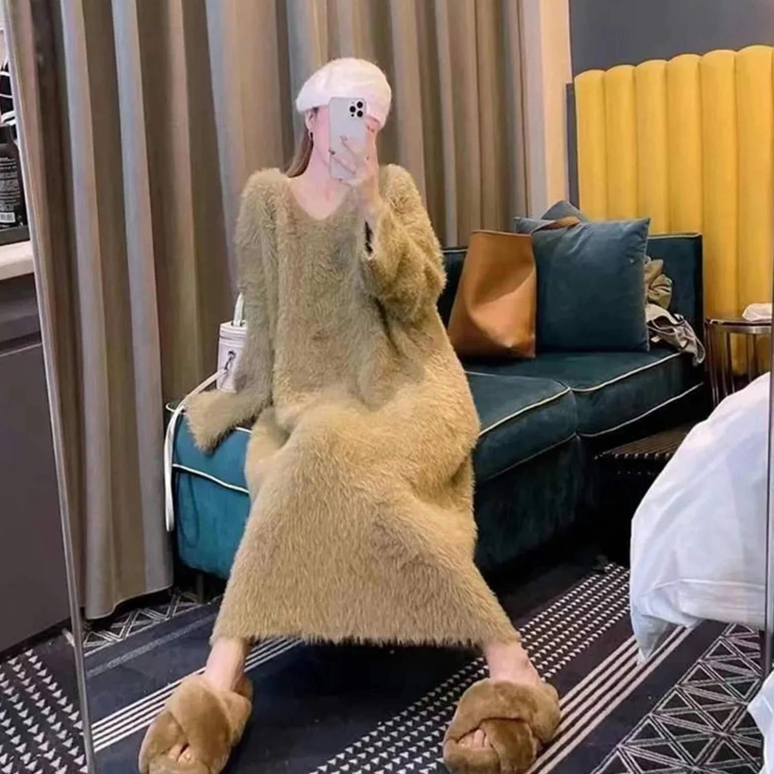 MdybF Pijamas de Mujer de Algodon La Señora del Pijama Lleva Pijama En El Salón Familiar Relajado