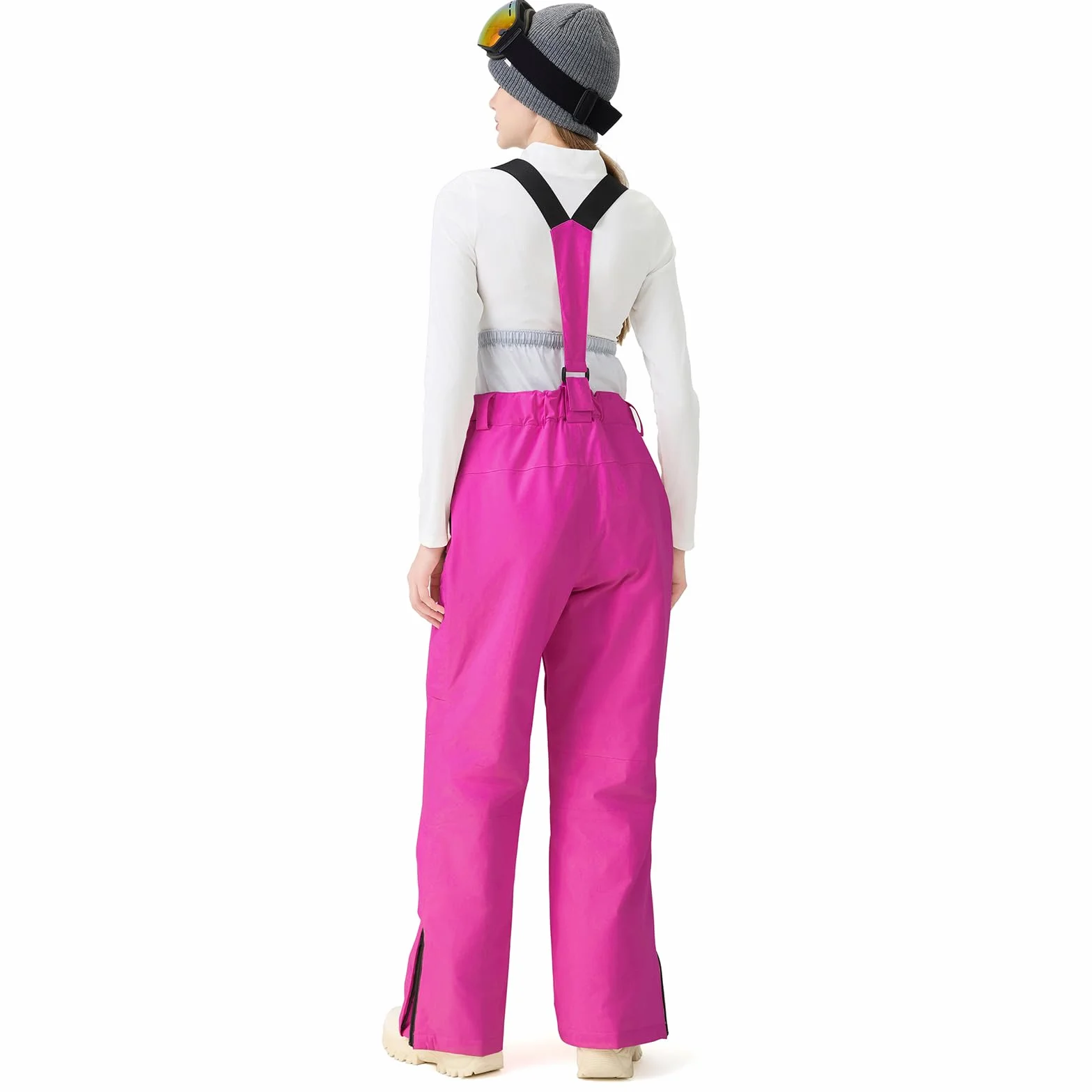 ALSOGO Pantalones de esquí para mujer, impermeables, aislados, para invierno, snowboard, tirantes ajustables, pantalones de nieve, resistentes al viento, pantalones cálidos para exteriores