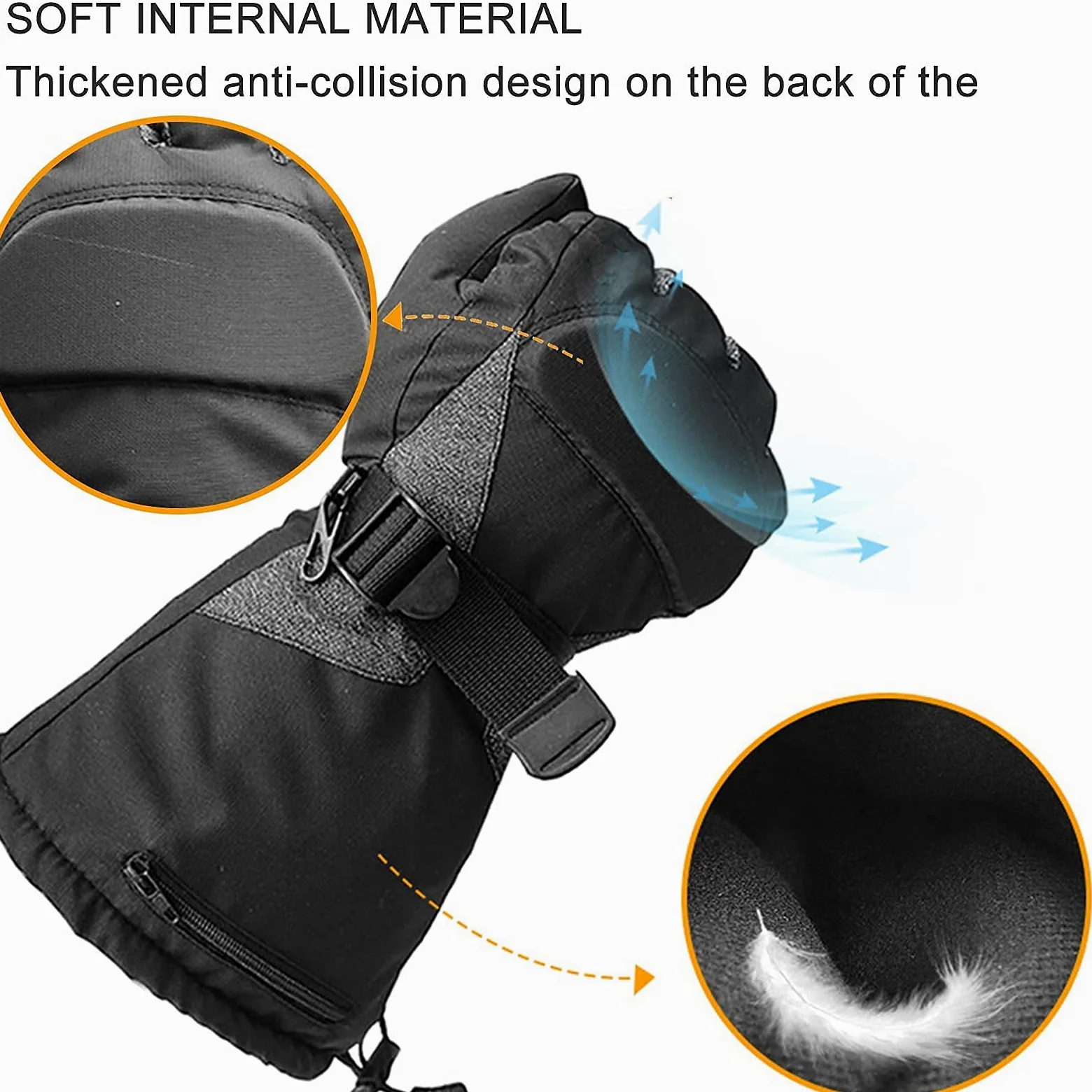 Senderismo Esquí Guantes calefactores Inteligentes, Guantes térmicos para Invierno al Aire Libre con Pilas, Calentadores de Manos Calientes 3 Niveles de Calentamiento, para Hombres