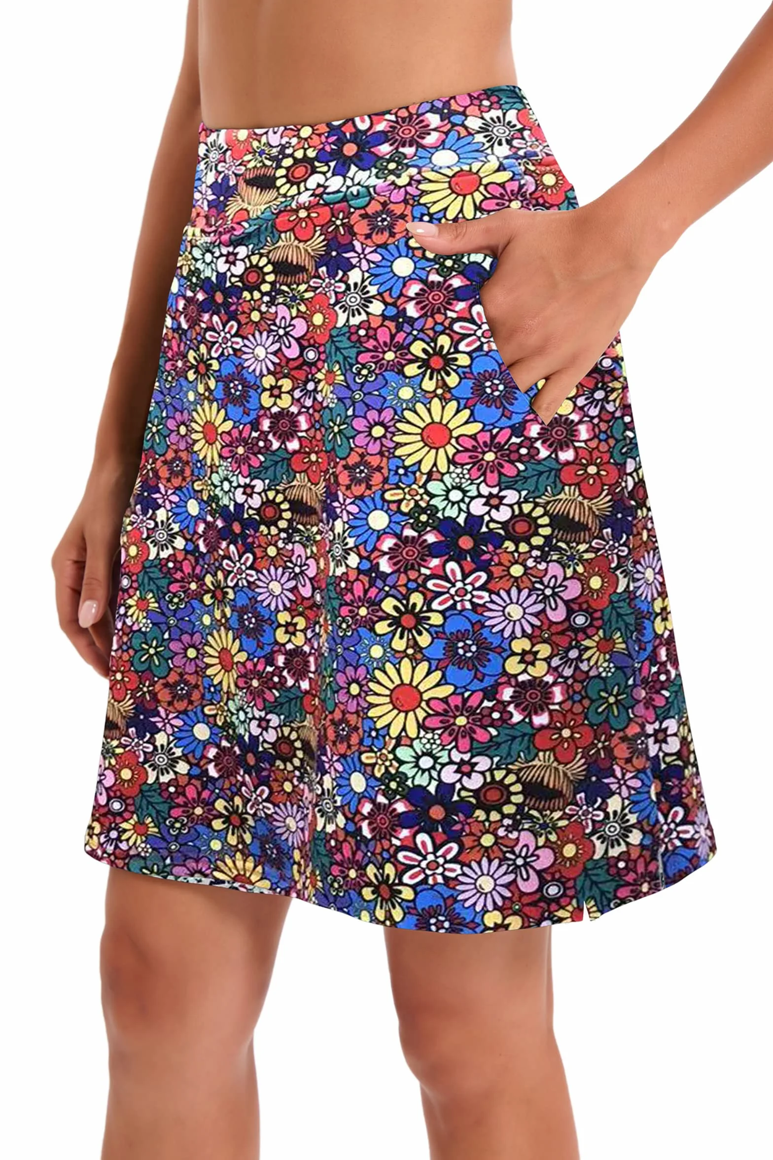 Timuspo Jupe de randonnée Femme Avec Short intérieur, jupes Pantalons jusqu’aux genoux Avec Taille Haute, Tennis de Sport Skorts de Golf