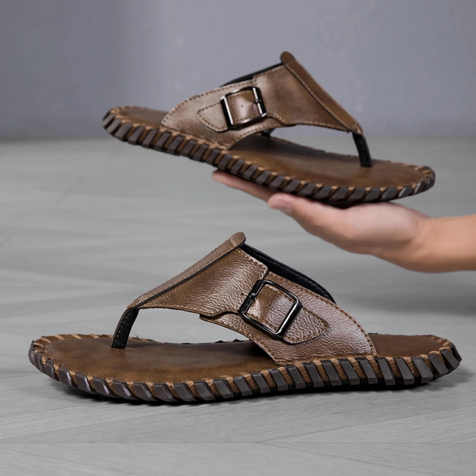 Chanclas Ocio Caminar Hombres Zapatos De Playa Casuales Tamaño Grande Sandalias Masculinas Zapatillas Verano Diapositivas Secas Rápidas Medio Arrastre-black-46
