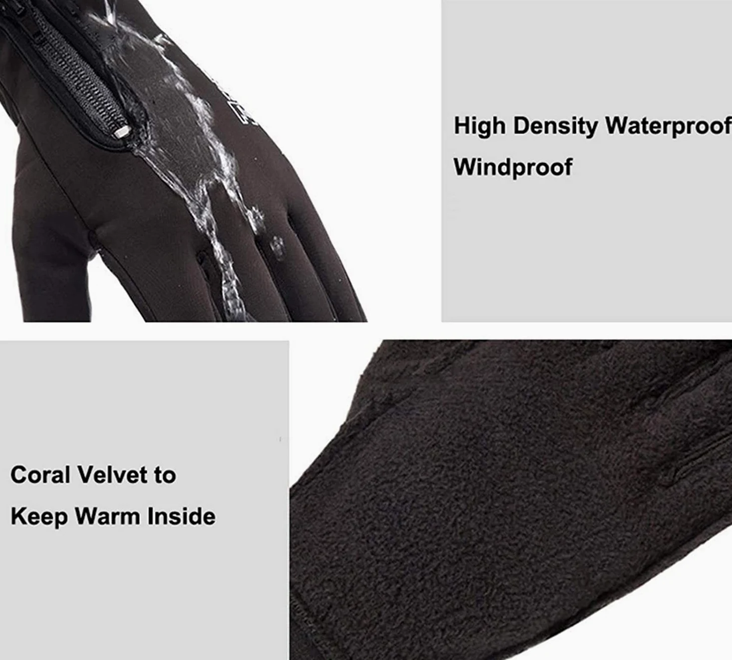 Guantes, Guantes de invierno, Guantes de ciclismo cálidos de invierno, Guantes de pesca de dedo completo, Guantes de hombre de pesca de pantalla táctil cálidos de invierno, Guantes antideslizantes a p