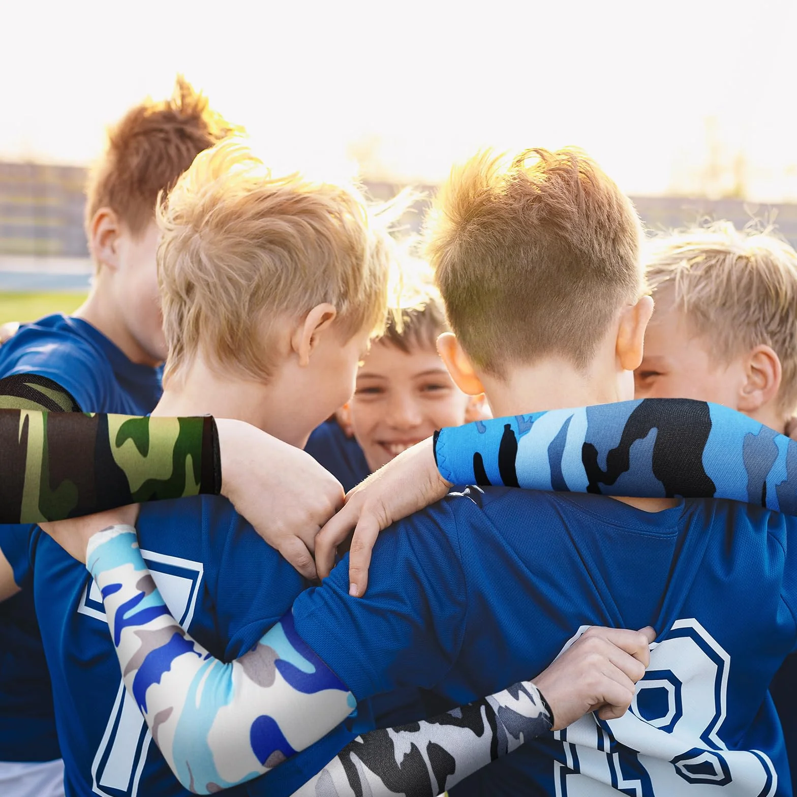 Mepase 14 Pares Mangas de Brazo para Niños Protección Solar UV Cubierta de Compresión Deportes Fútbol