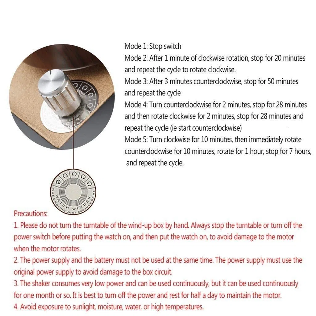 Enrollador de Relojes automático Enrollador de Relojes mecánico automático Caja para 4 Relojes de Pulsera + 6 Estuches de Almacenamiento Caja de Almacenamiento para Reloj，