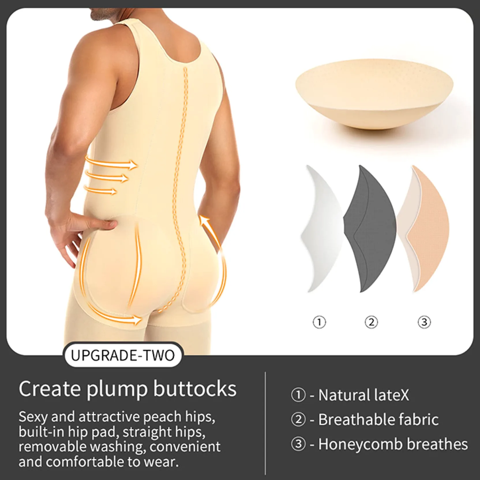 NLAVW Cuerpo de Hombre Shorts Shorts 4XL-6XL, Trainer de Cintura Body Pérdida de Peso Pérdida de Peso Control de la Barriga Completa Cuerpo Shaper