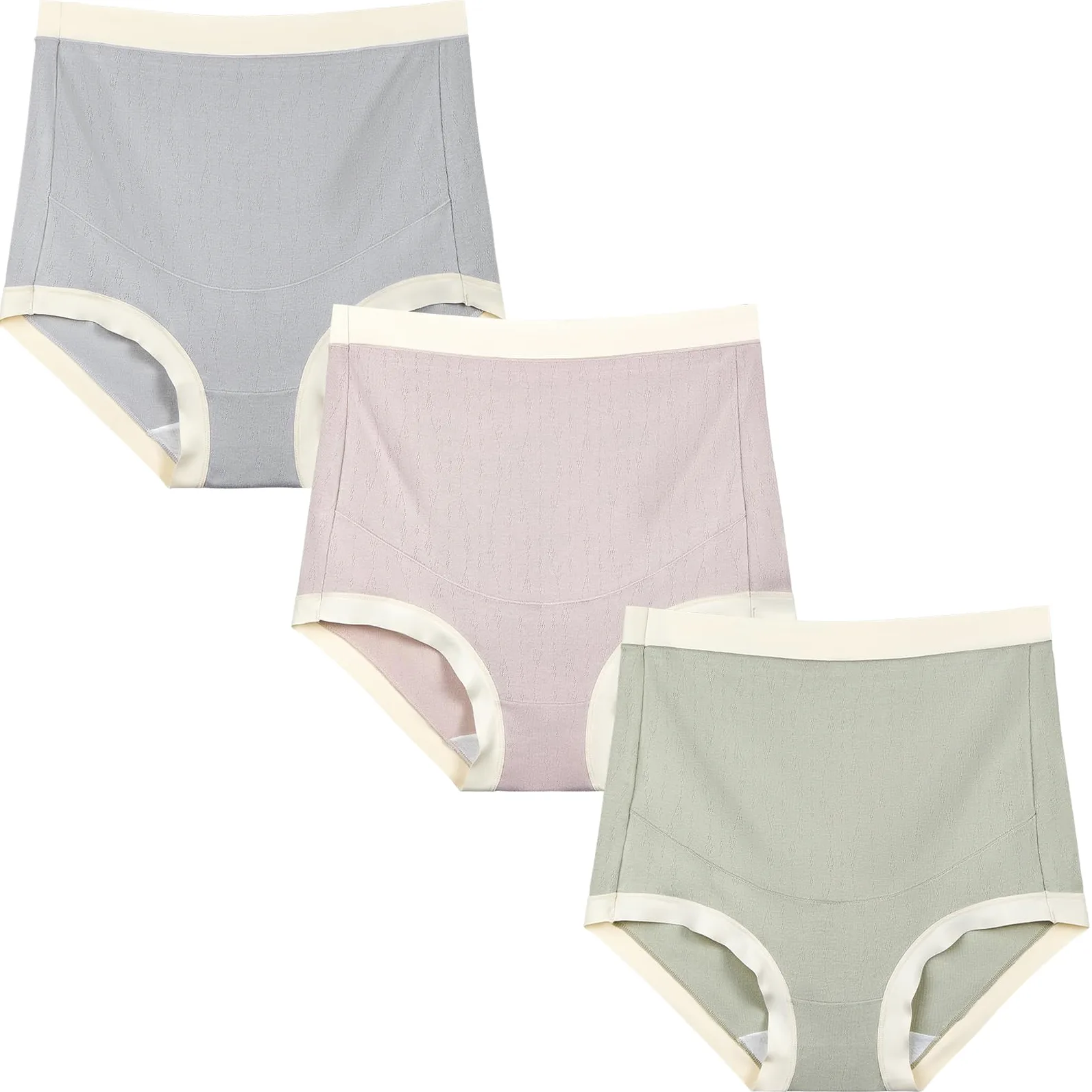 FEOYA - Bragas de maternidad para mujer, de algodón, talla grande, cintura alta, sin costuras, paquete de 3 - Multi color - Large