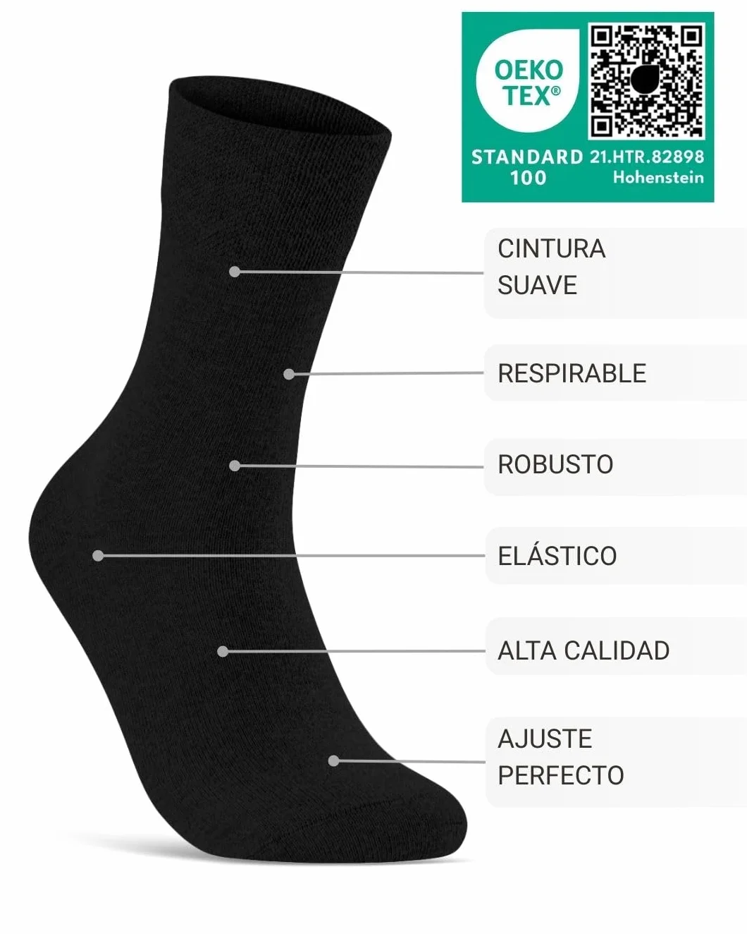 sockenkauf24 10 Pares Calcetines Diabéticos sin Elástico y sin Costuras con Cintura de Confort Hombre Mujer Algodón