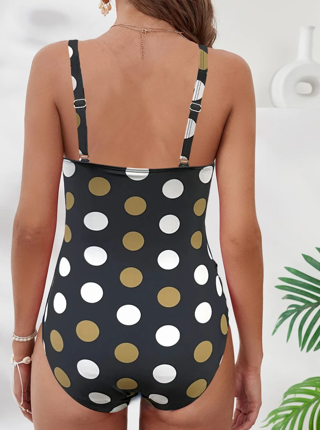 Rayson Bañadores Mujer Reductores Vientre Plano con Relleno Talla Grande Trajes de Baño Una Pieza Fruncido Cuello en V Bañador Reductor Mujer Espaguetis Ajustables