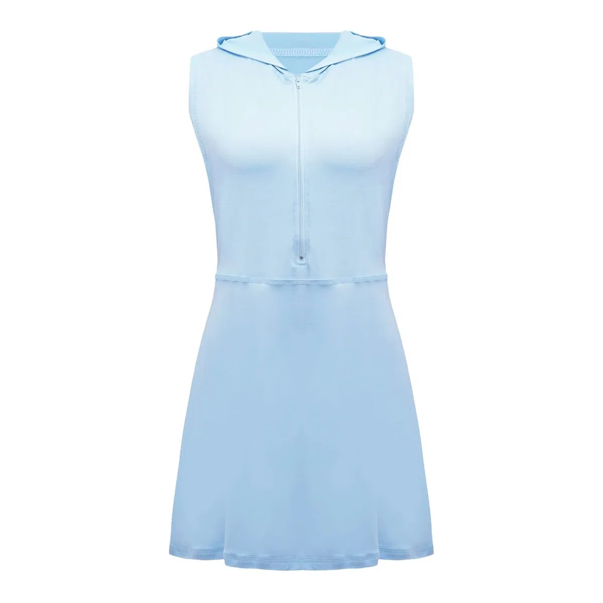 Vestido Deportivo Vestido de Tenis con Capucha for Mujer, Moda Golf, bádminton, sin Mangas, Media Cremallera, minivestidos Vestido Padel Mujer(Blue,L)