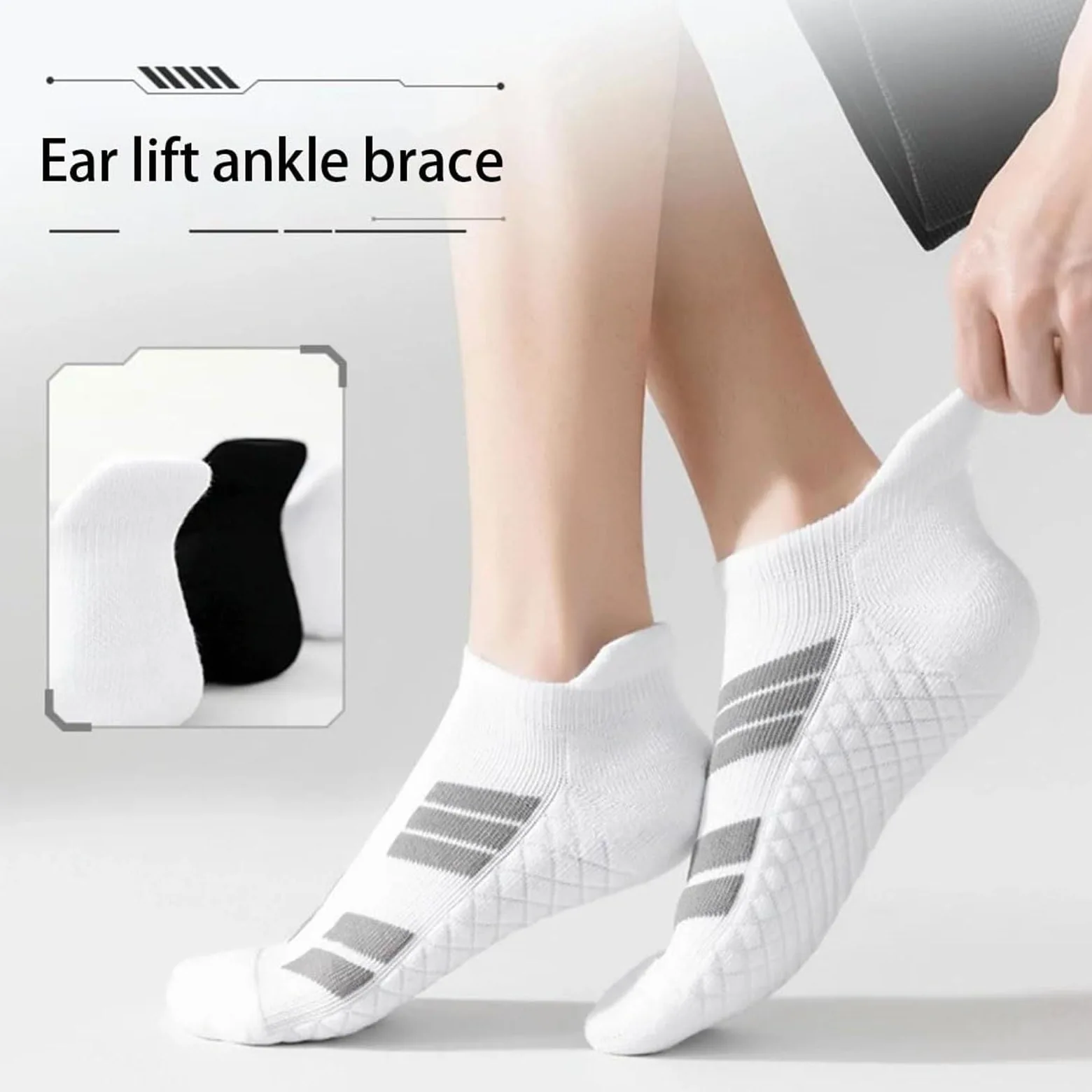 Upliftjoys - Calcetines deportivos unisex de corte bajo, transpirables, absorben el sudor, antideslizantes, gruesos, para correr y entrenar
