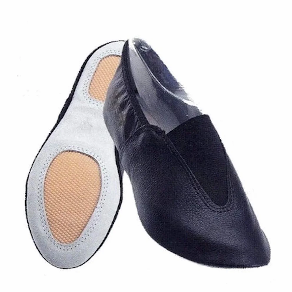 Generico Zapatillas de piel gimnasia artística, rítmica, yoga, pilates, Karate, Pre Gara - Adultos - Blanco y Negro - 24 a 48