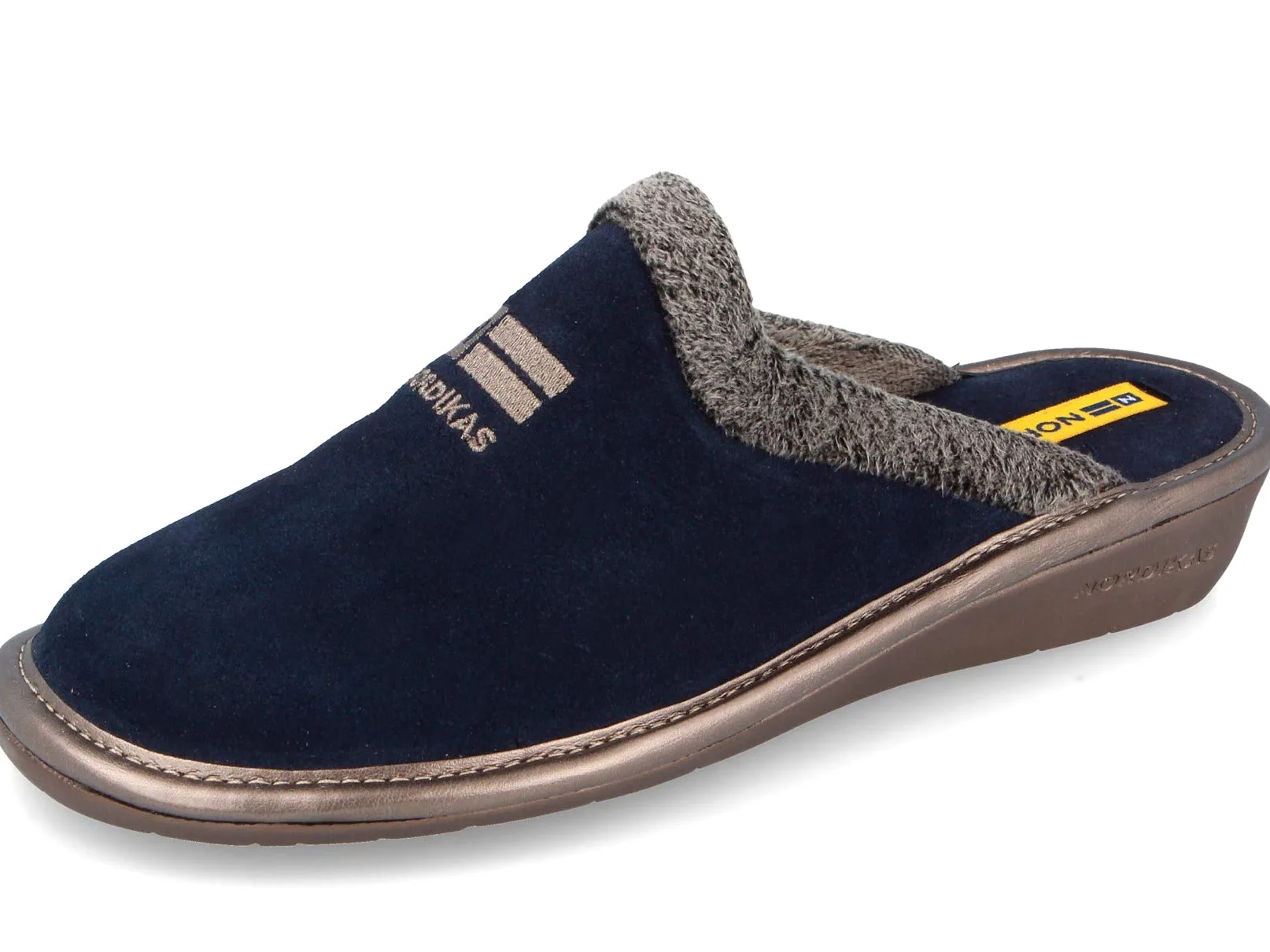 Zapatillas de casa en ante azul marino, Azul marino, 37