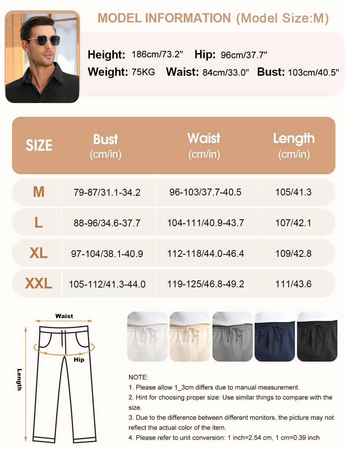 Heekpek Pantalones de Lino para Hombre - Cómodos y Ligeros Pantalón Casual de Verano Con Cordón