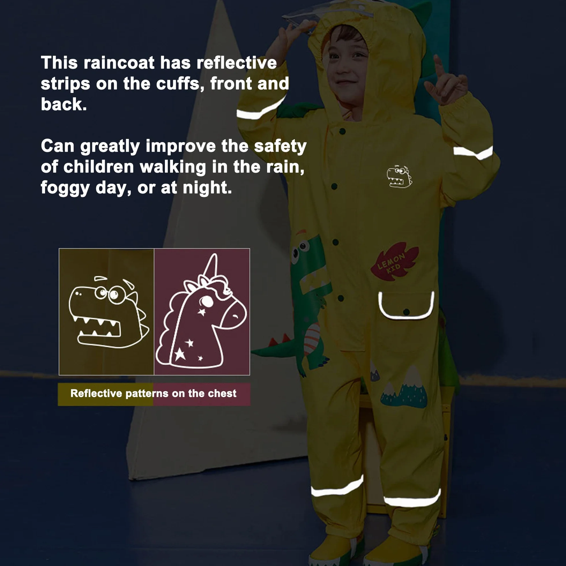 Fewlby Chubasquero Niños Niñas, Impermeable Poncho de Lluvia Ligero Abrigos de Lluvia Chaqueta Impermeable Mono Impermeable con Capucha Traje de Lluvia 1-8 Años