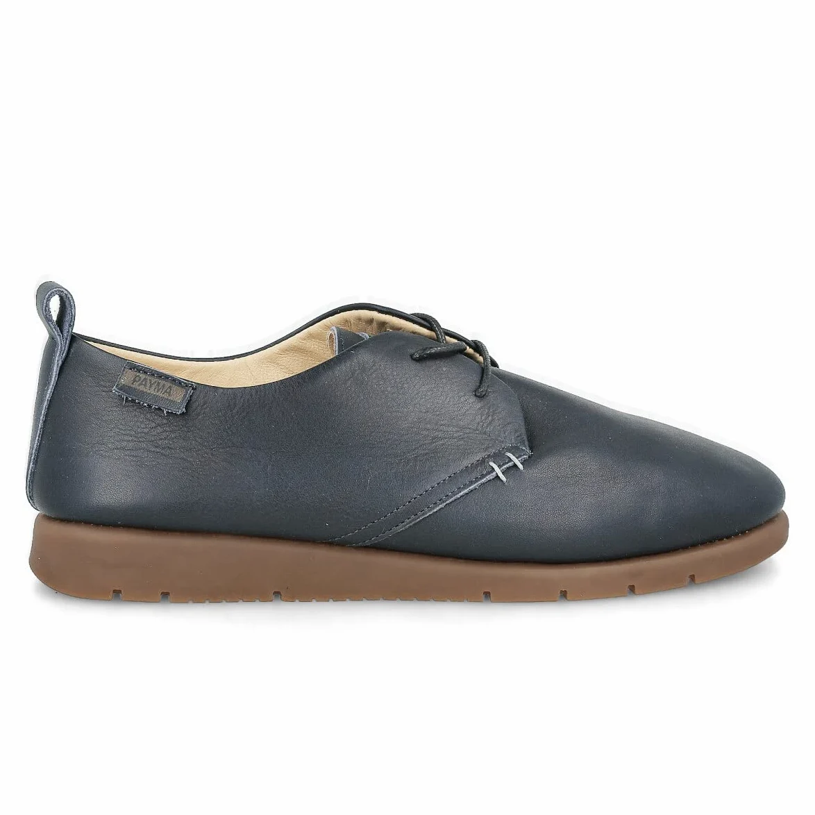Zapatillas Deportivas Sneakers de Piel para Mujer. Zapatos Planos Casual Blucher. Cierre Cordones. Piel Super Flexible. Máxima Comodidad. Color Cuero, Azul Marino, Rojo, Negro, Blanco, Plata