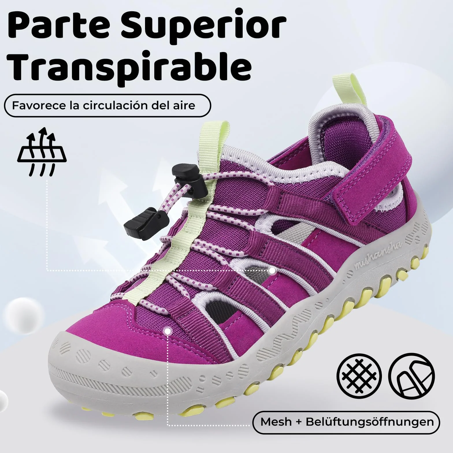 Mishansha Sandalias Deportivas para Niños con Puntera Cerrada Tallas 26-38