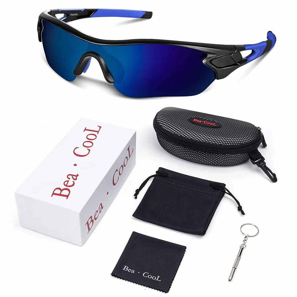 BEACOOL Gafas de Sol Polarizadas Gafas de Sol Deportivas Unisex Protección UV400 con Monturas Ligeras para Esquiando Ciclismo Carrera Surf Golf Conduciendo