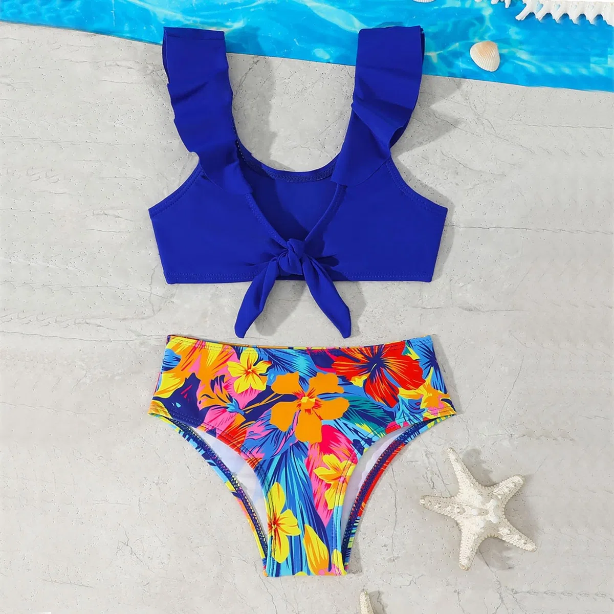 Traje de baño para niña, traje de baño de dos piezas para niñas con protección 50+, bañador para playa, piscina