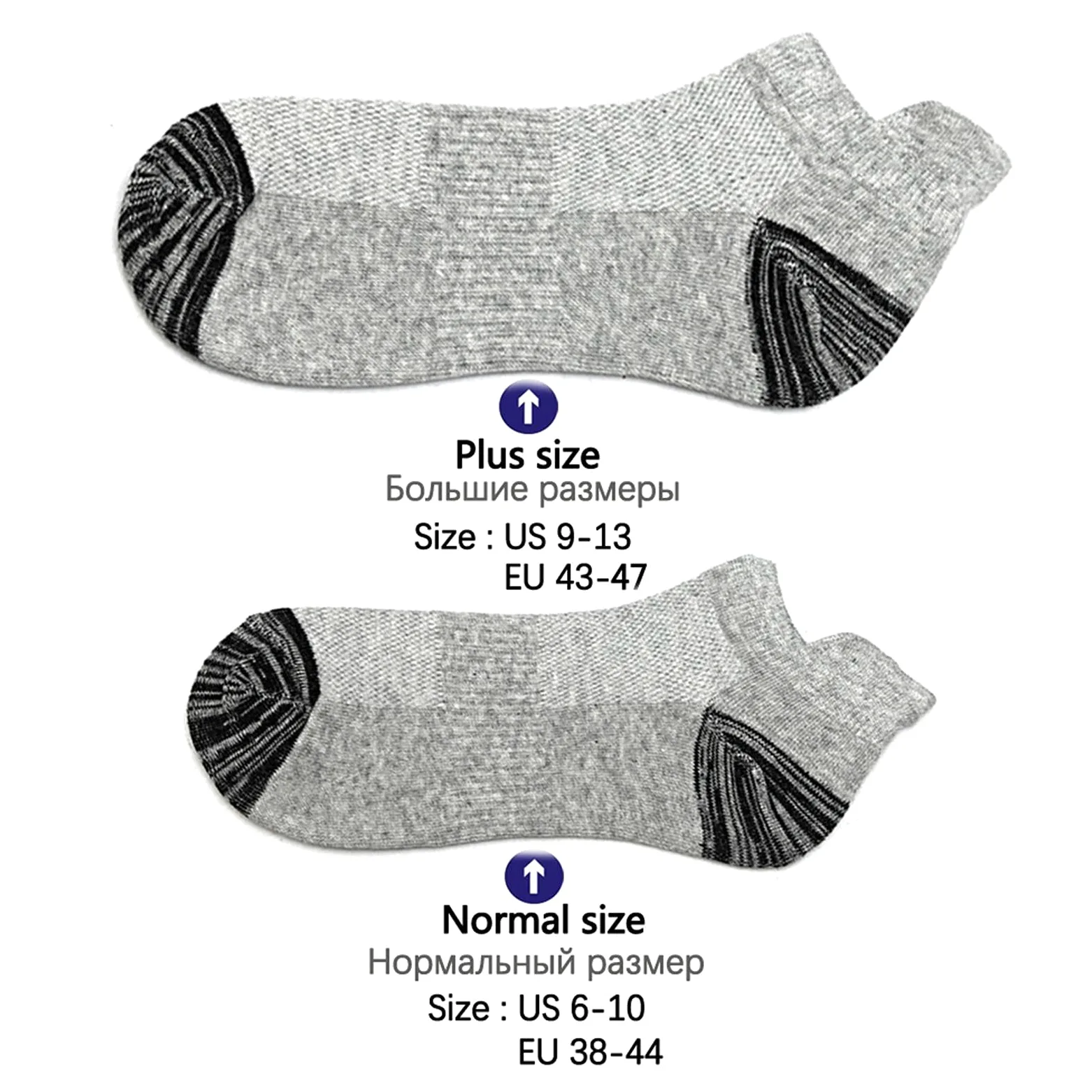 UKKO Calcetines de Hombre 10 Parejas para Hombre Calcetines De Tobillo Atlético Acolchado Algodón Bajo Calcetín Corto Corto-5 Grey 5 White,EUR 38-44 (Us 6-10)