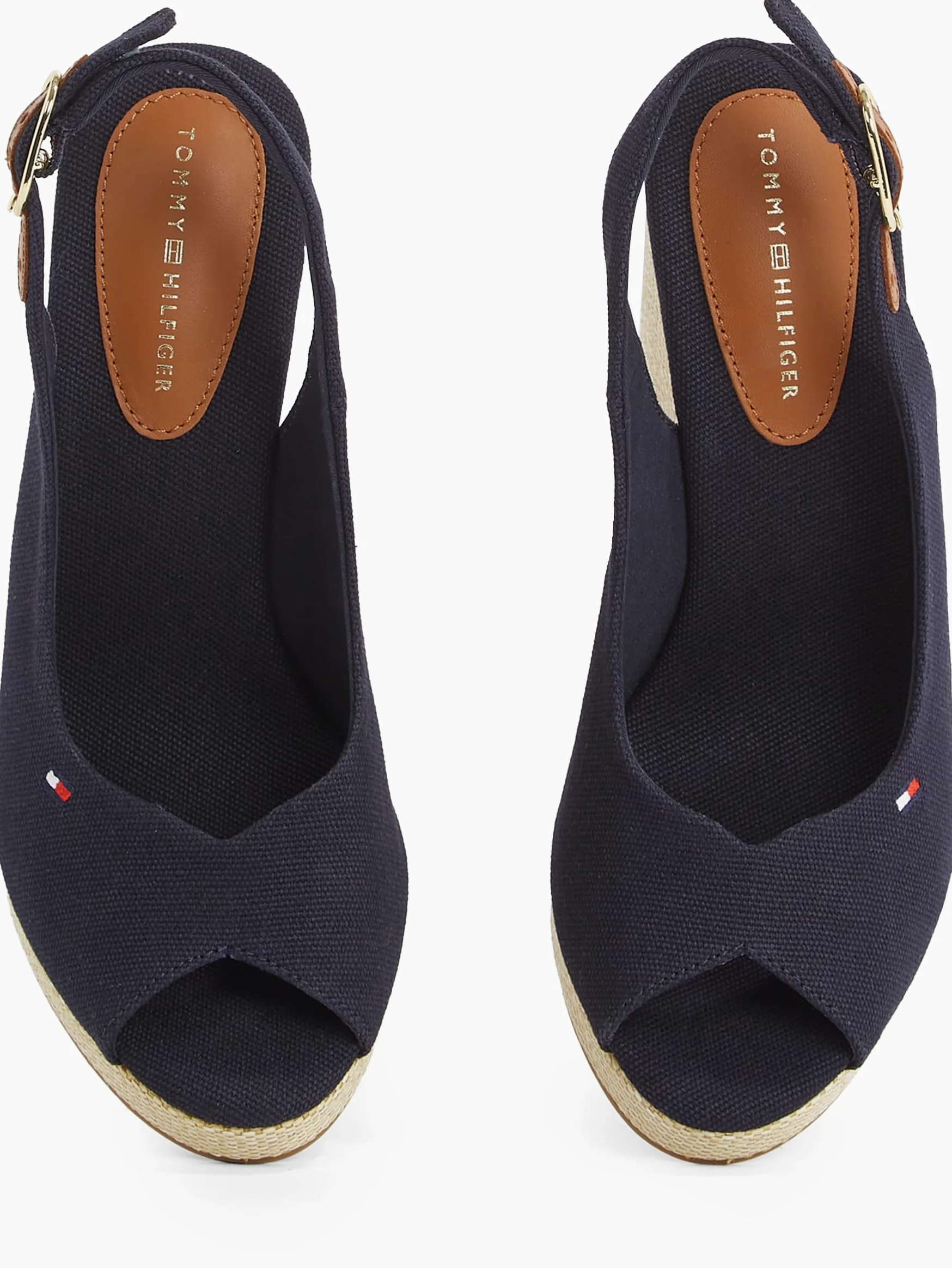 Tommy Hilfiger Alpargatas con cuña Mujer Flag High Slingback con Correa de Tobillo