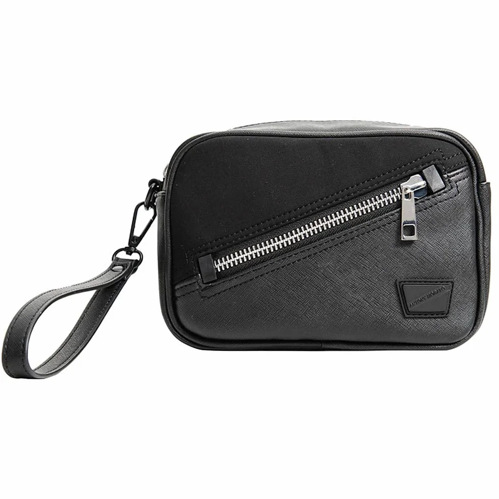 Antony Morato Pouch de Poplin y Saffiano piel sintética, hombre, negro, un