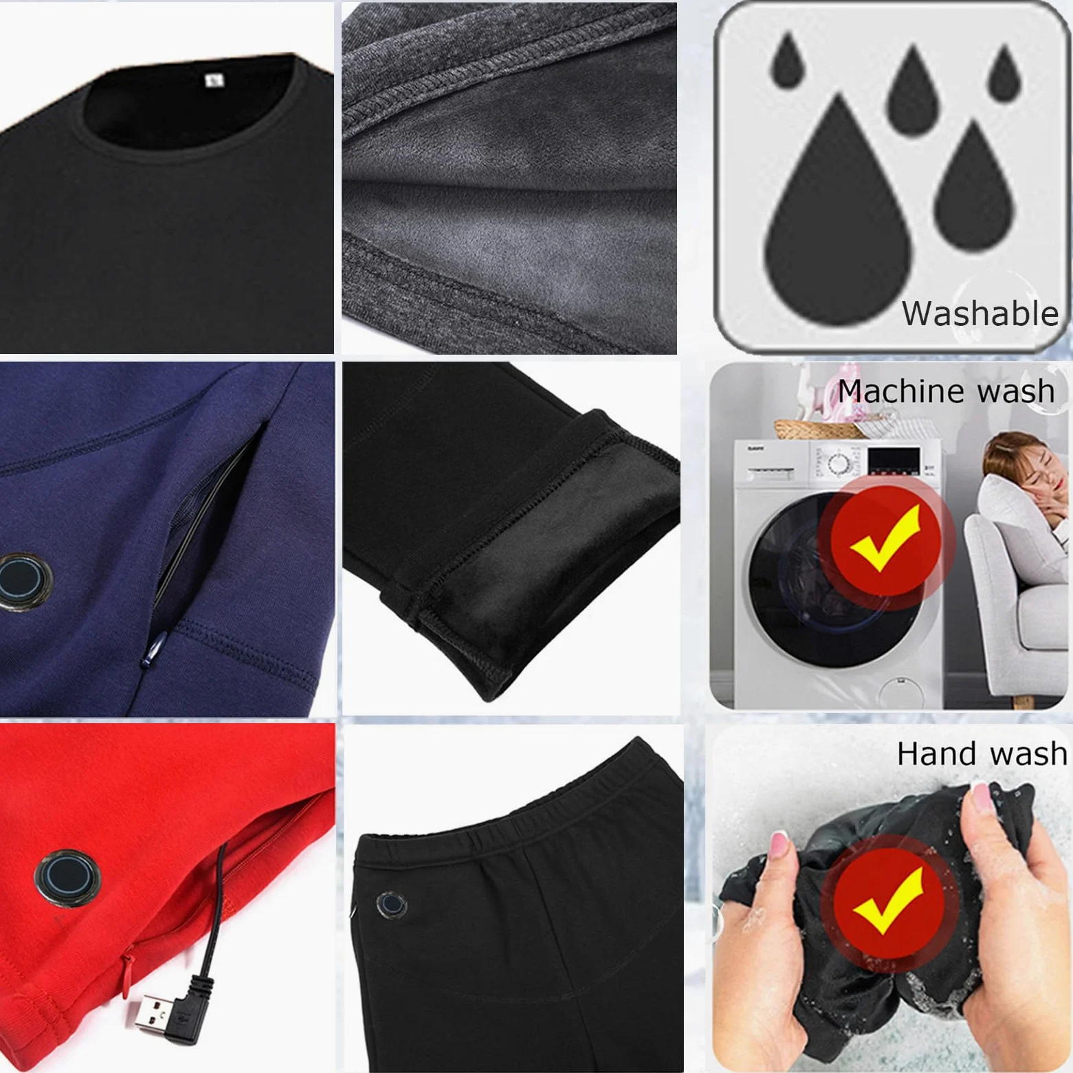 Ropa Interior Térmica De Invierno para Mujer, Ropa Interior Térmica para Exteriores, Senderismo, Esquí, Ropa Inteligente con Calefacción Eléctrica por USB,2XS, Gray Pants