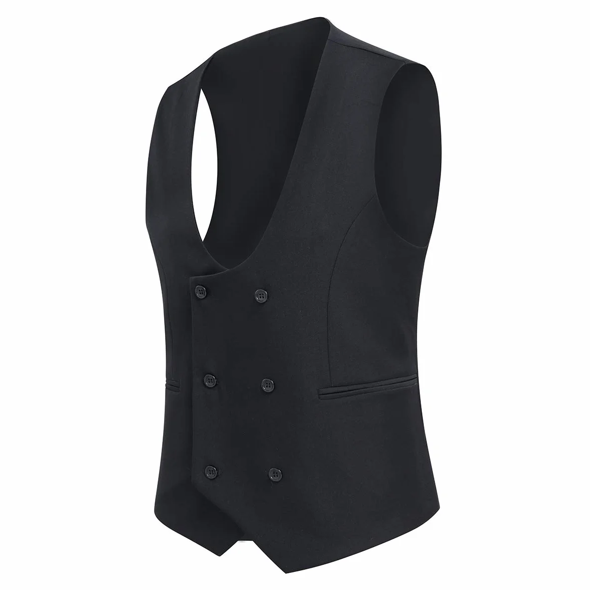 Chaleco de Hombre Western Doble Botonadura Cuello Redondo