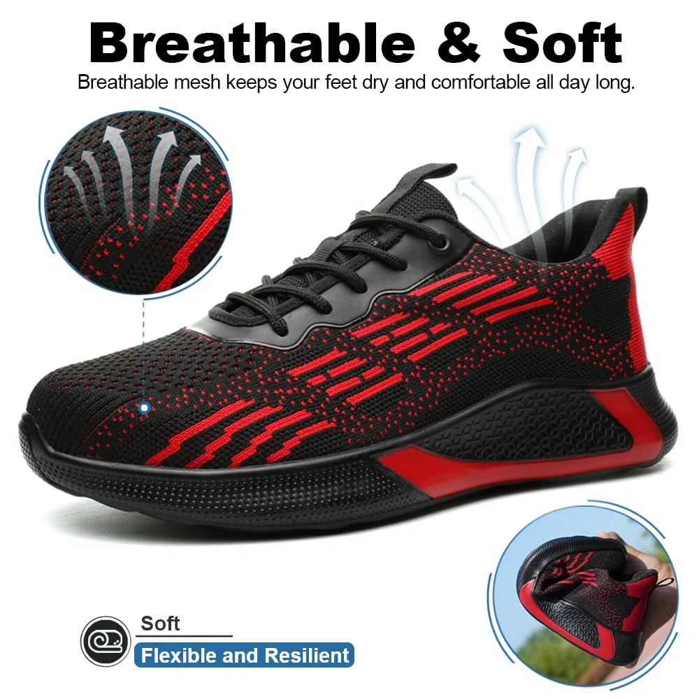 Zapatos de Seguridad para Hombre Mujer Zapatillas de Trabajo Ligero 36-46EU