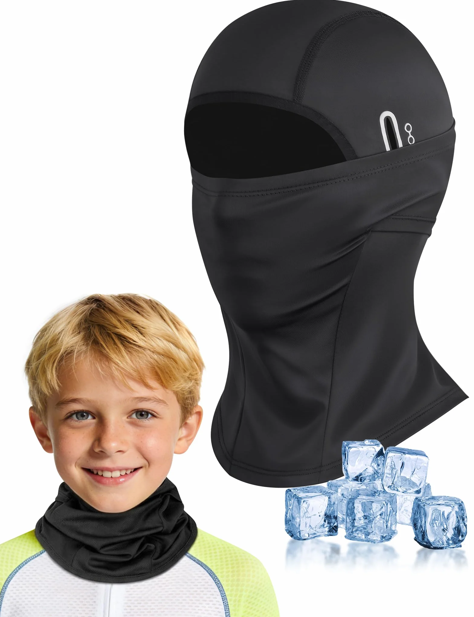 Becellen Pasamontañas para Niños Balaclava Verano Seda Helada Máscara de Ciclismo Multifuncional Transpirable Deportes al Aire Libre