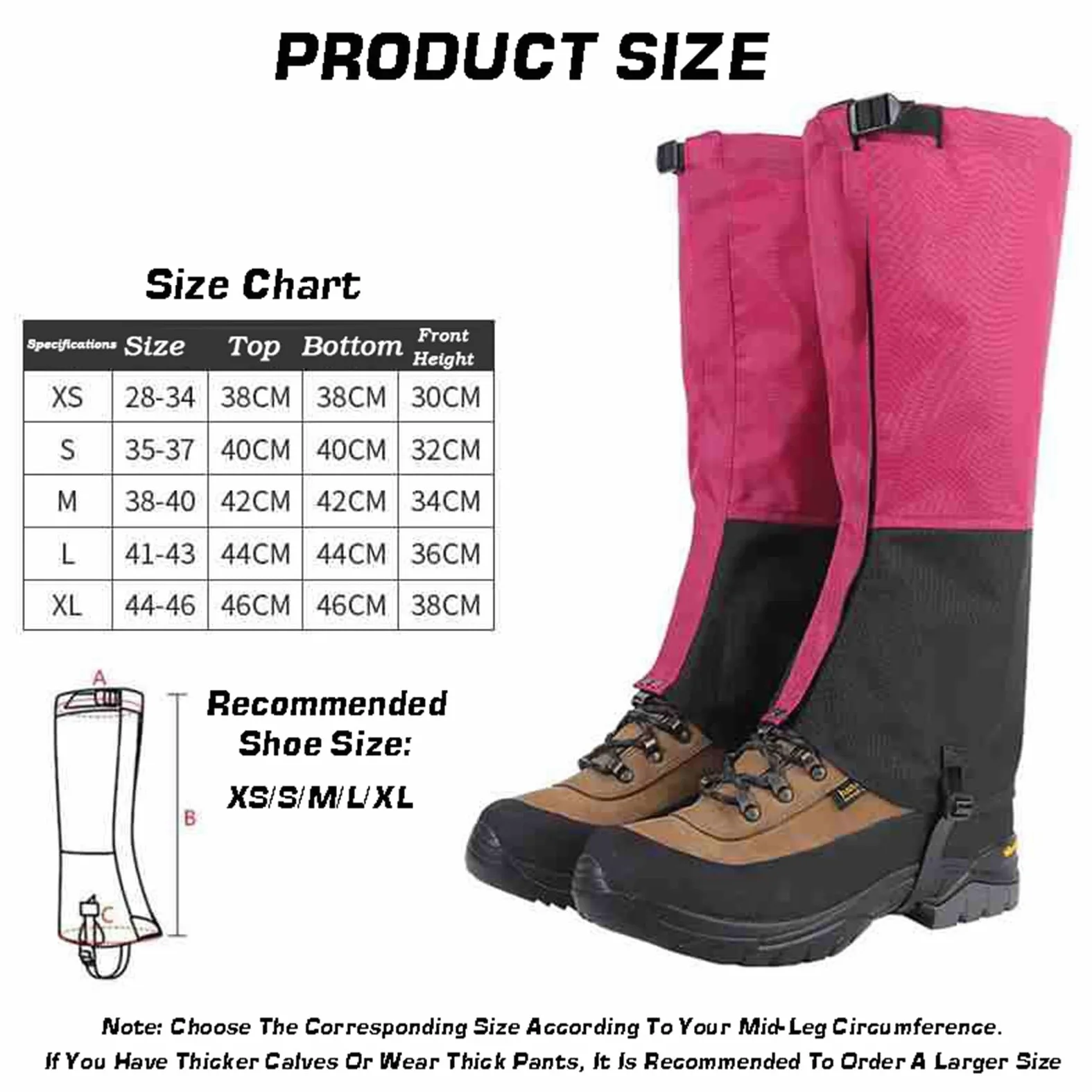 Polainas For Piernas, Ligeras Y Resistentes Al Viento, Polainas For Nieve Ajustables, Disponibles For Hombres Y Mujeres, For Senderismo, Esquí, Caminatas, Escalada Y Nieve En La Montaña