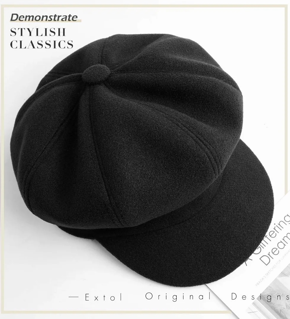 Superora Boinas Mujer Francesa Vintage Sombreros de Mujer Invierno Clásico Gorro Caliente
