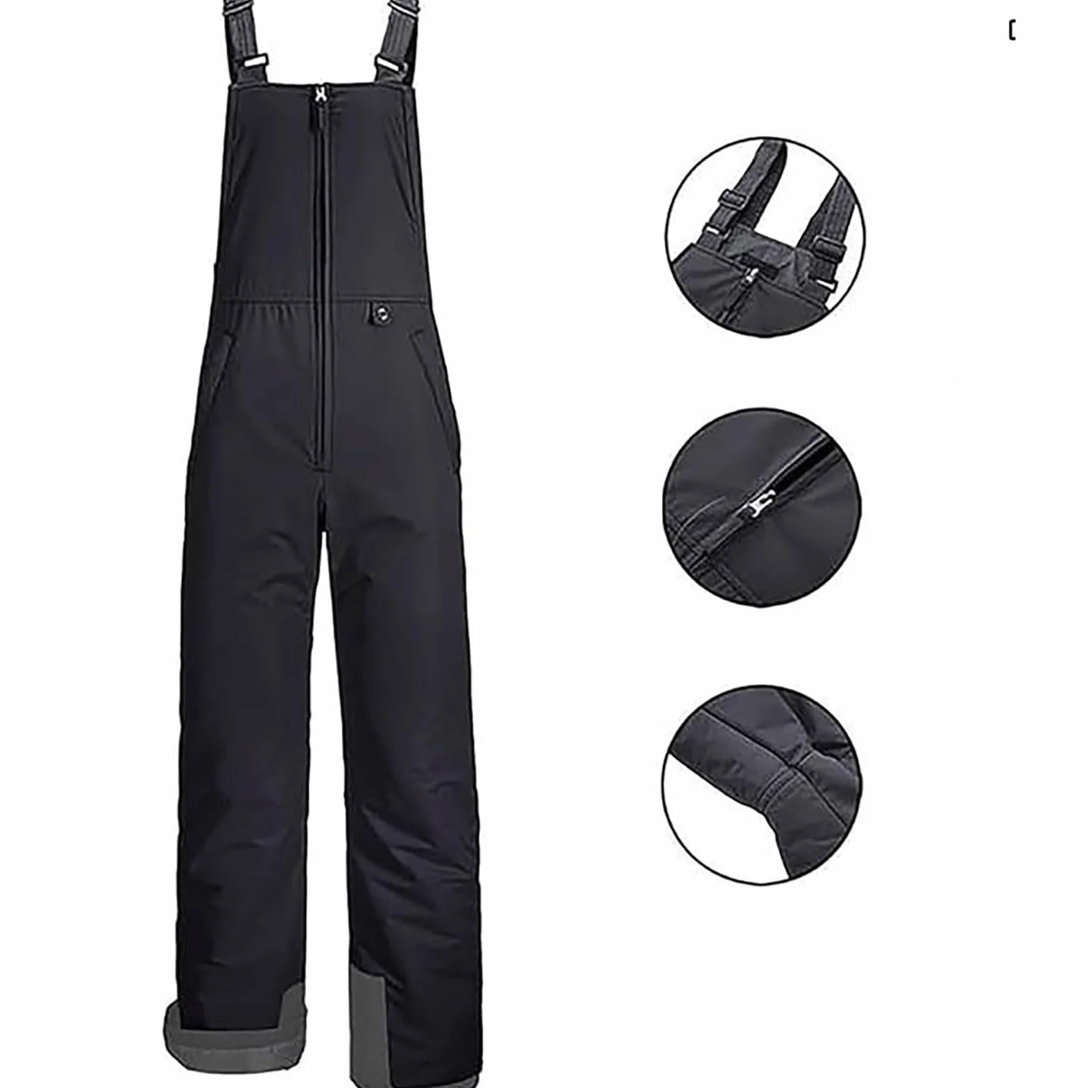 Pantalones de esquí impermeables y cálidos para niños con tirantes
