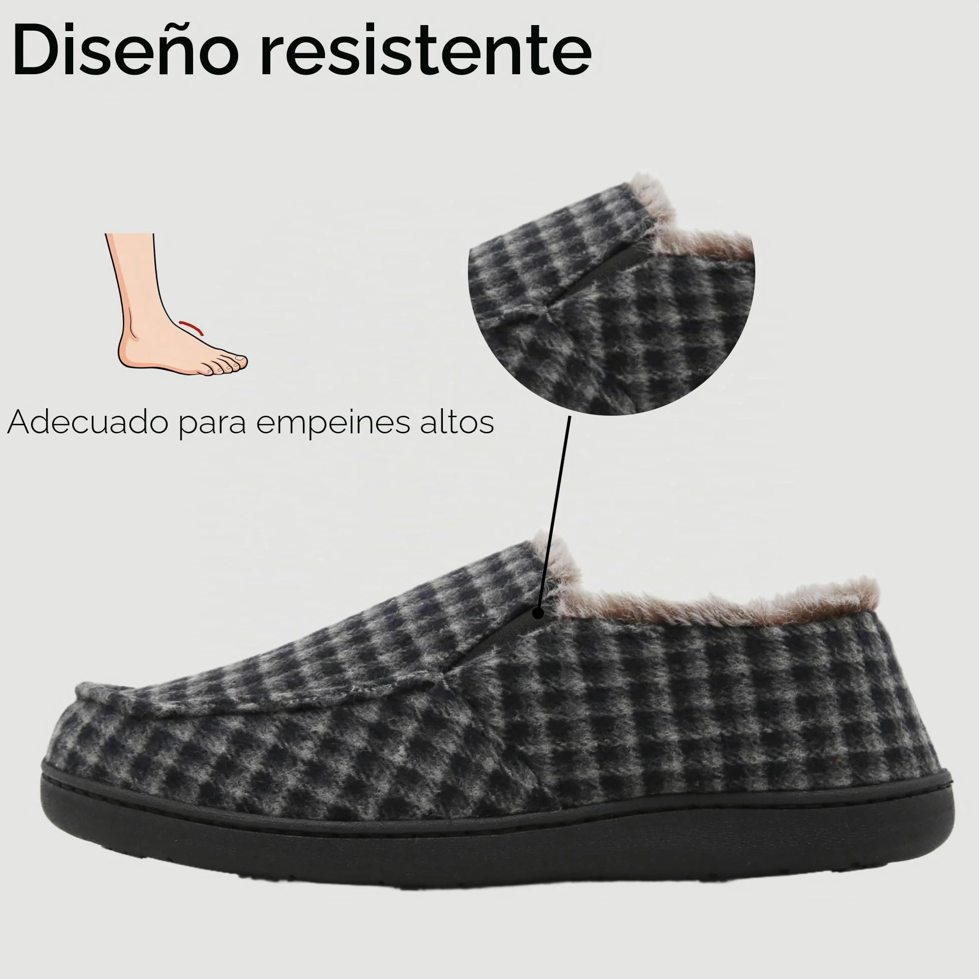 SMajong Zapatillas de Estar por Casa Hombre Invierno Cálido Pantuflas Zapatos con Antideslizante Suelo para Interior y Exterior Gr.40-46